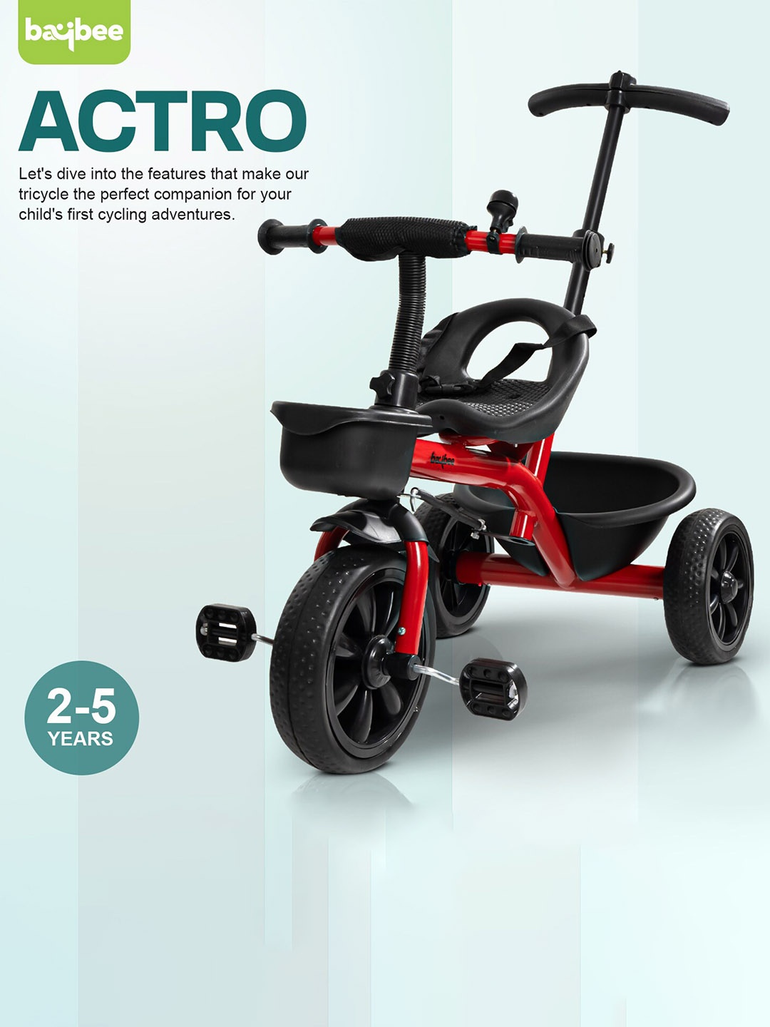 

BAYBEE Kids Black Smart Plug & Play Tricycle