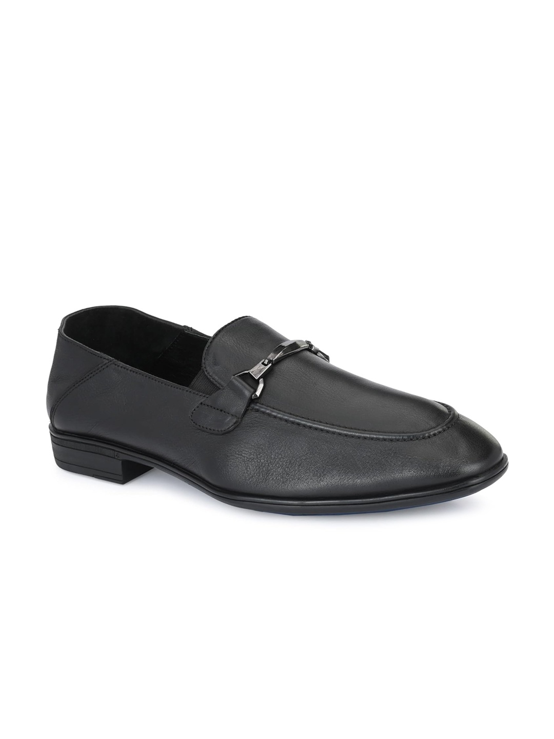 Egoss Men Genuine Leather Formal Horsebit Loafers, Black