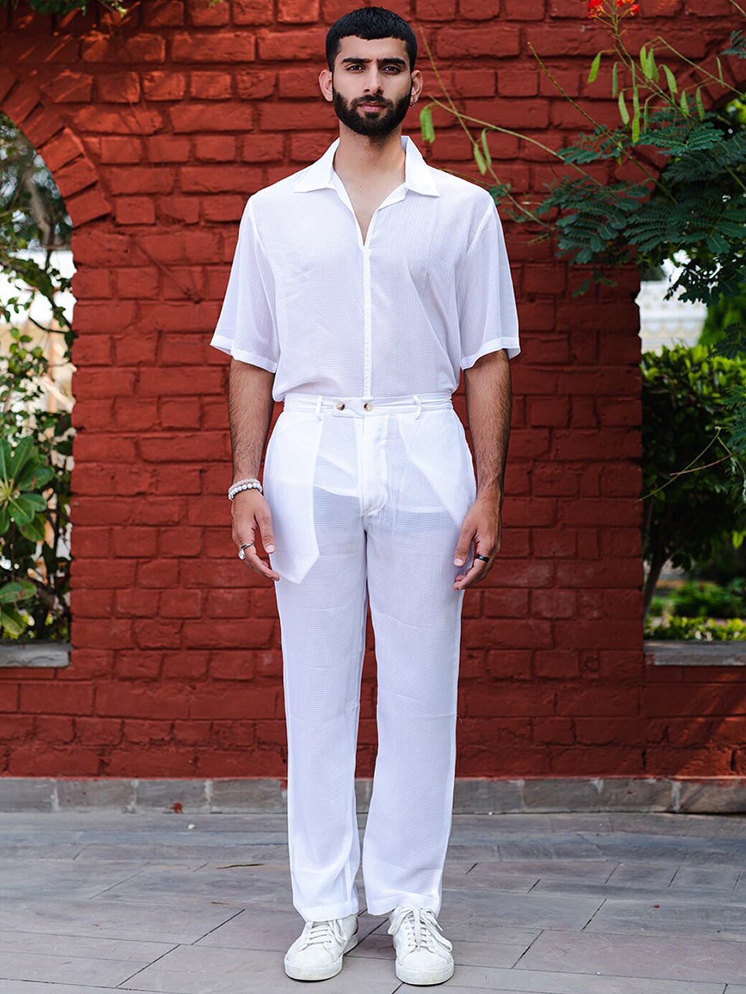 

Tistabene Textured Shirt & Trousers, White
