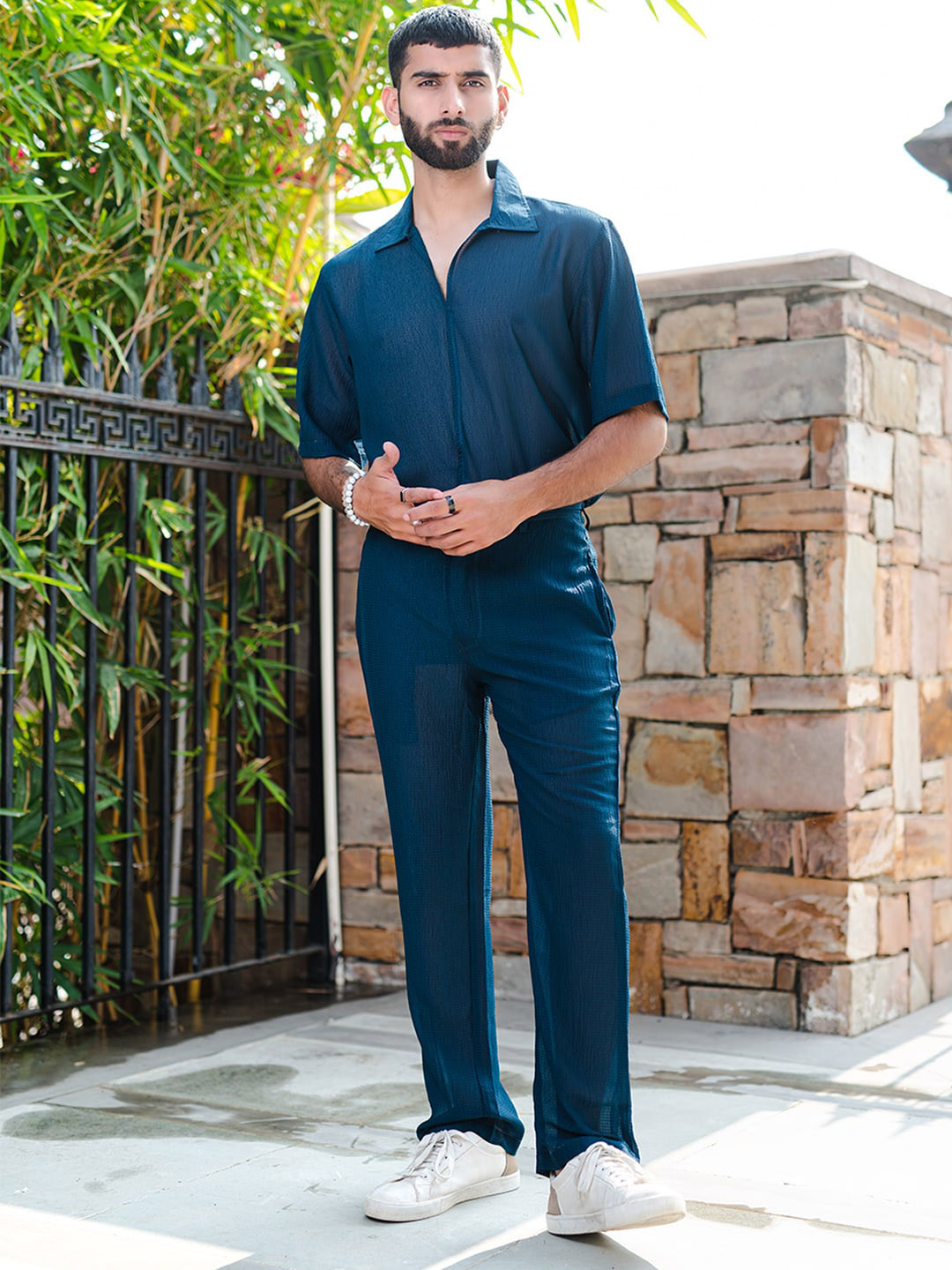 

Tistabene Shirt Collar Shirt With Trousers, Navy blue