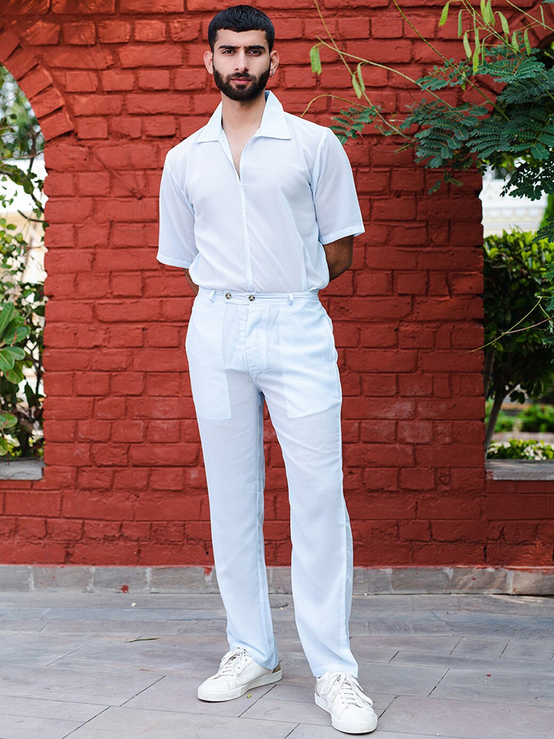

Tistabene Textured Shirt With Trousers, Blue