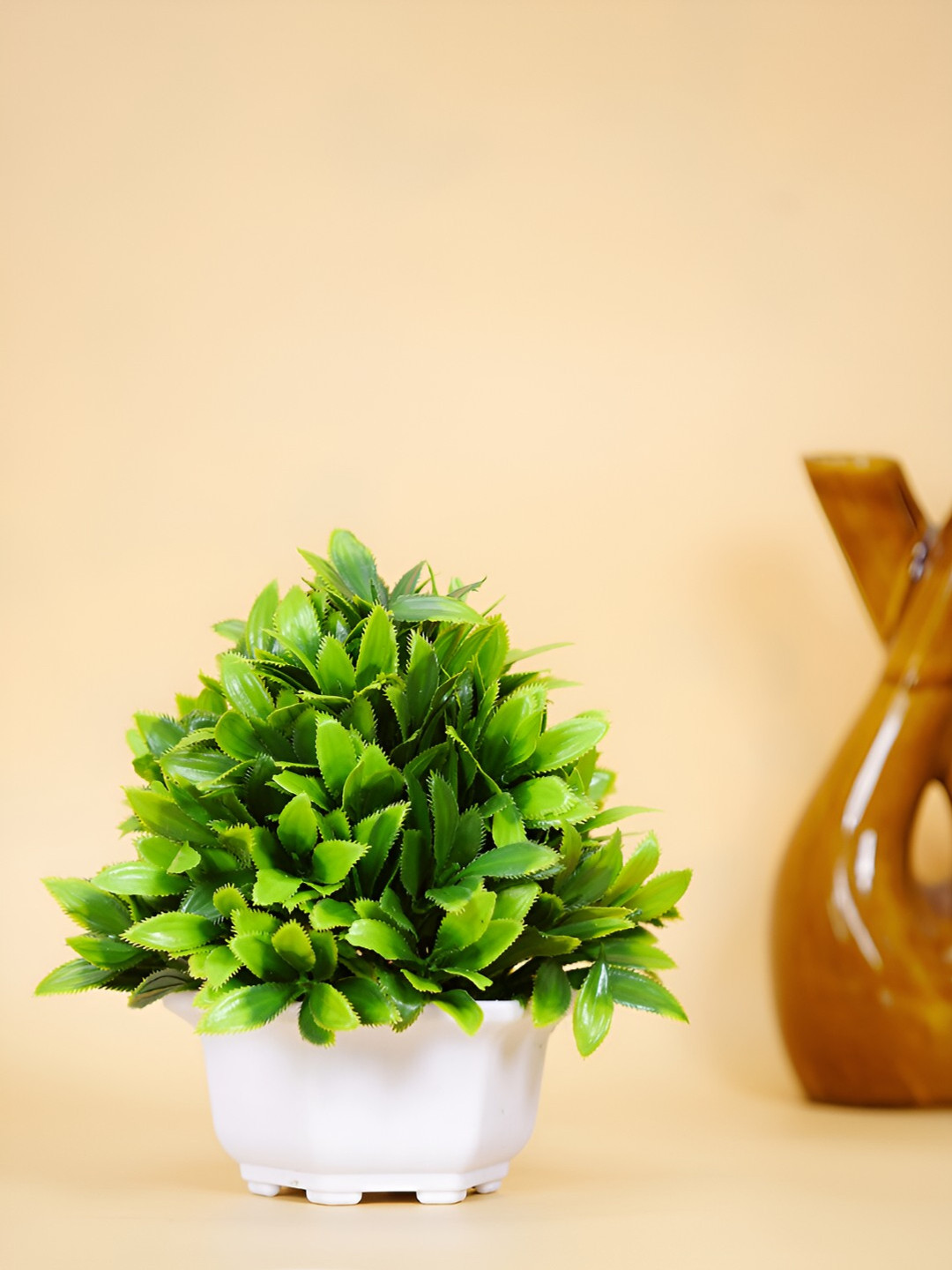 

Dekorly Green & White Eucalyptus Artificial Plant With Pot