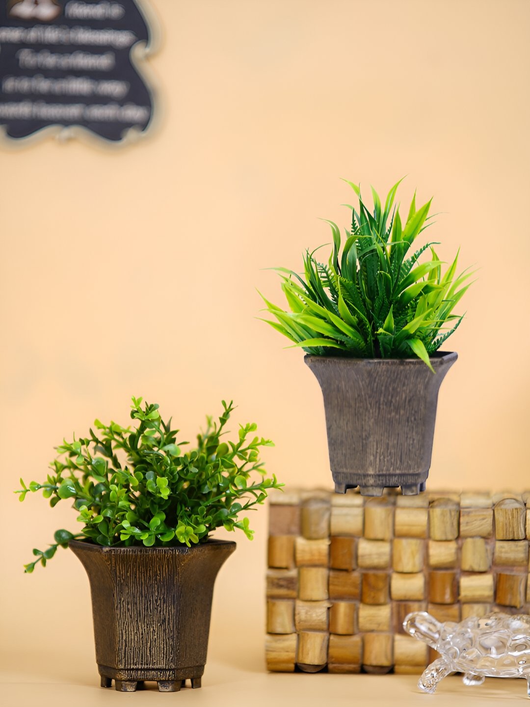 

Dekorly Green & Brown 2 Pieces Eucalyptus Artificial Plant With Pot