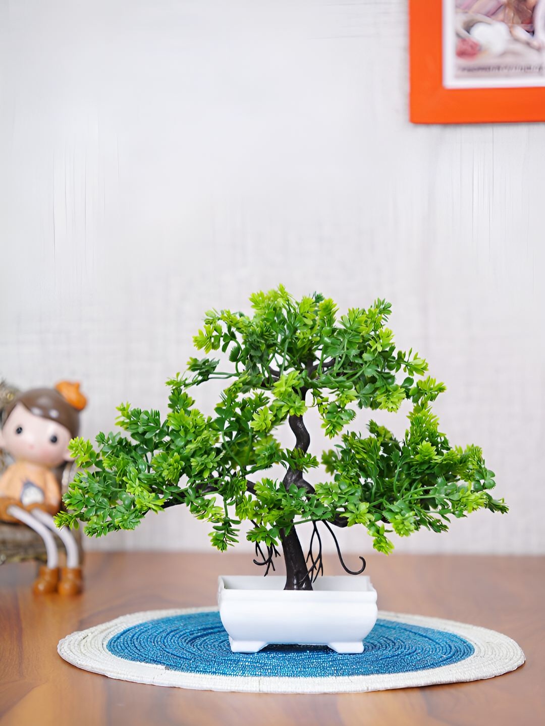 

Dekorly Green & White Eucalyptus Artificial Plant With Pot