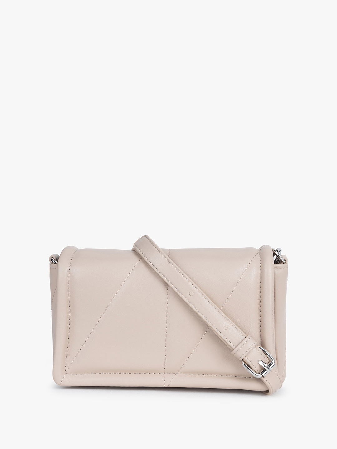 

Kazo Zip Detail PU Structured Sling Bag, Beige