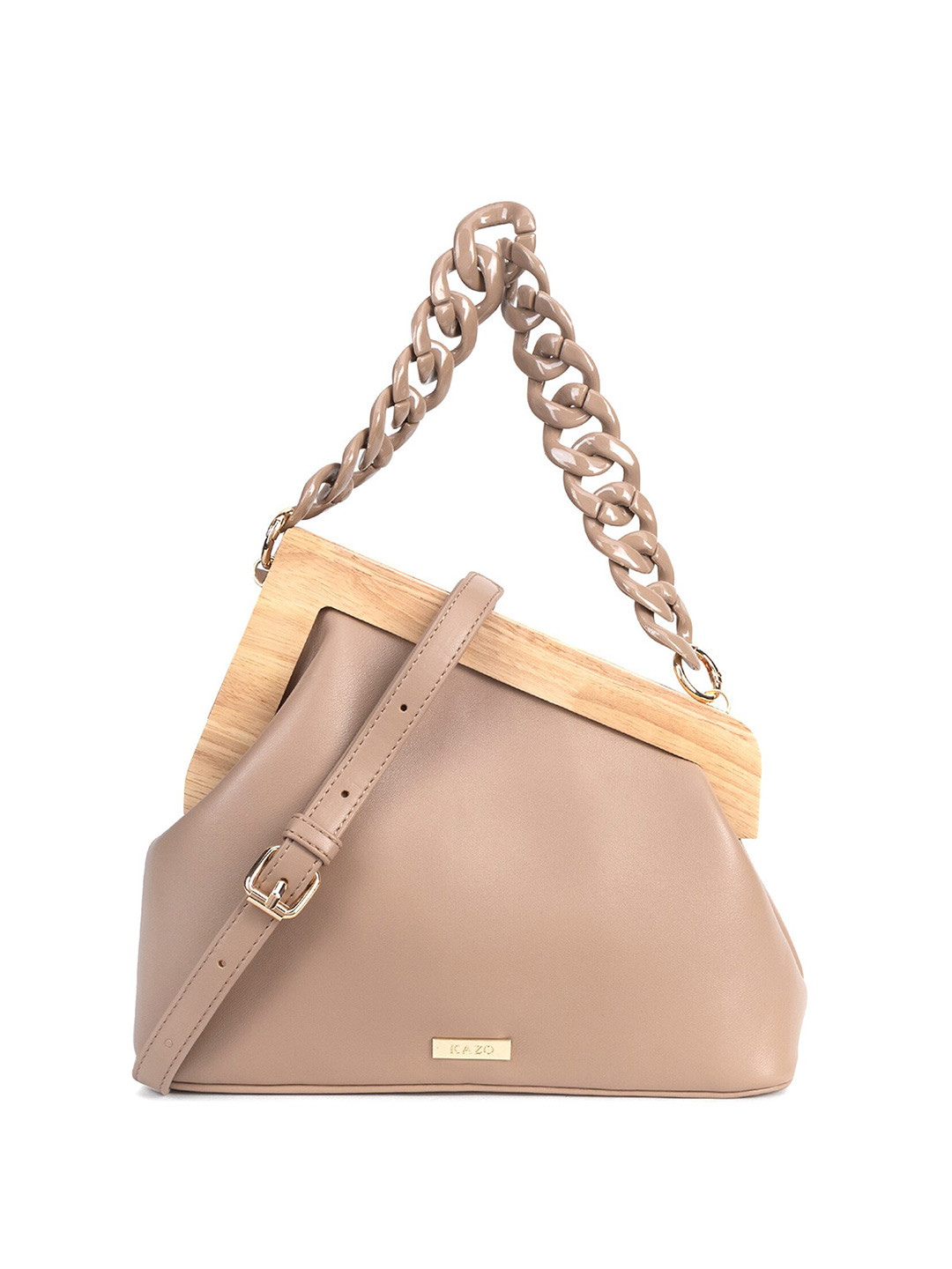 

Kazo Asymmetric Purse Clutch, Brown