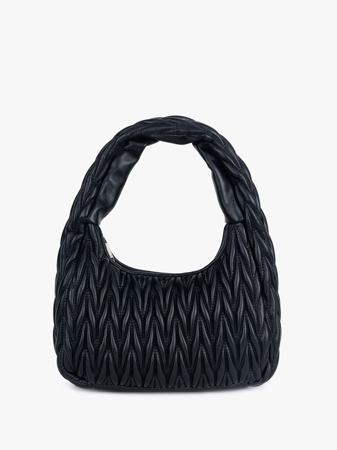 

Kazo Textured Quilted PU Structured Handheld Bag, Black
