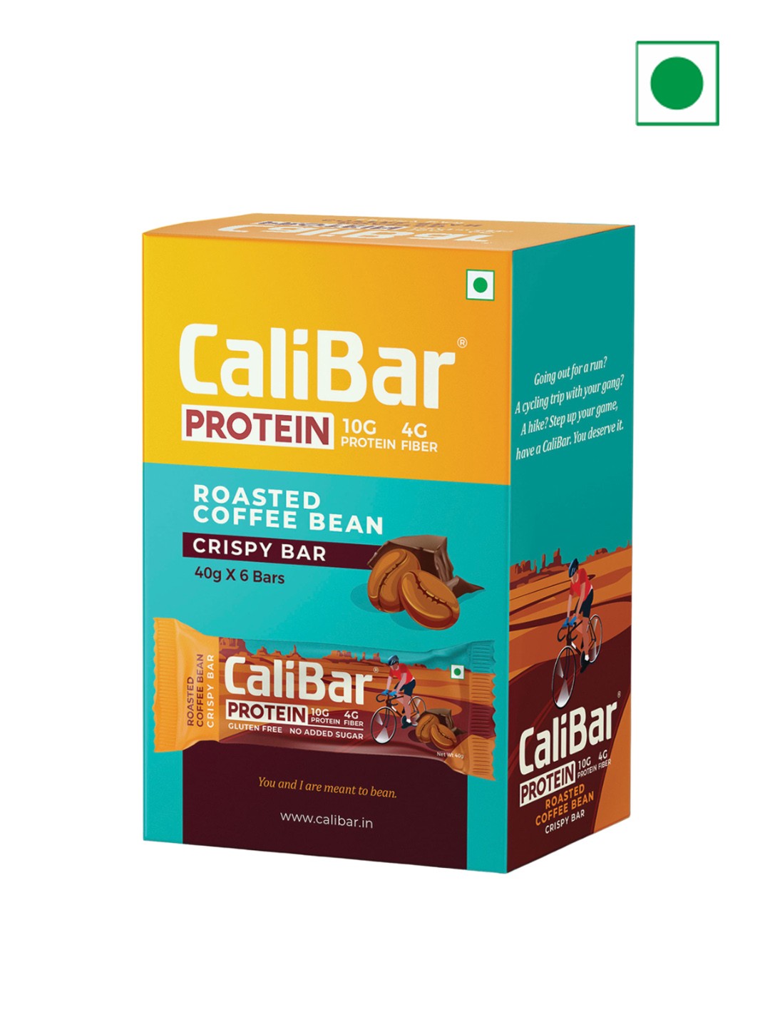 

CaliBar Pack Of 6 Roasted Coffee Bean Protein Bar -240g, Camel brown