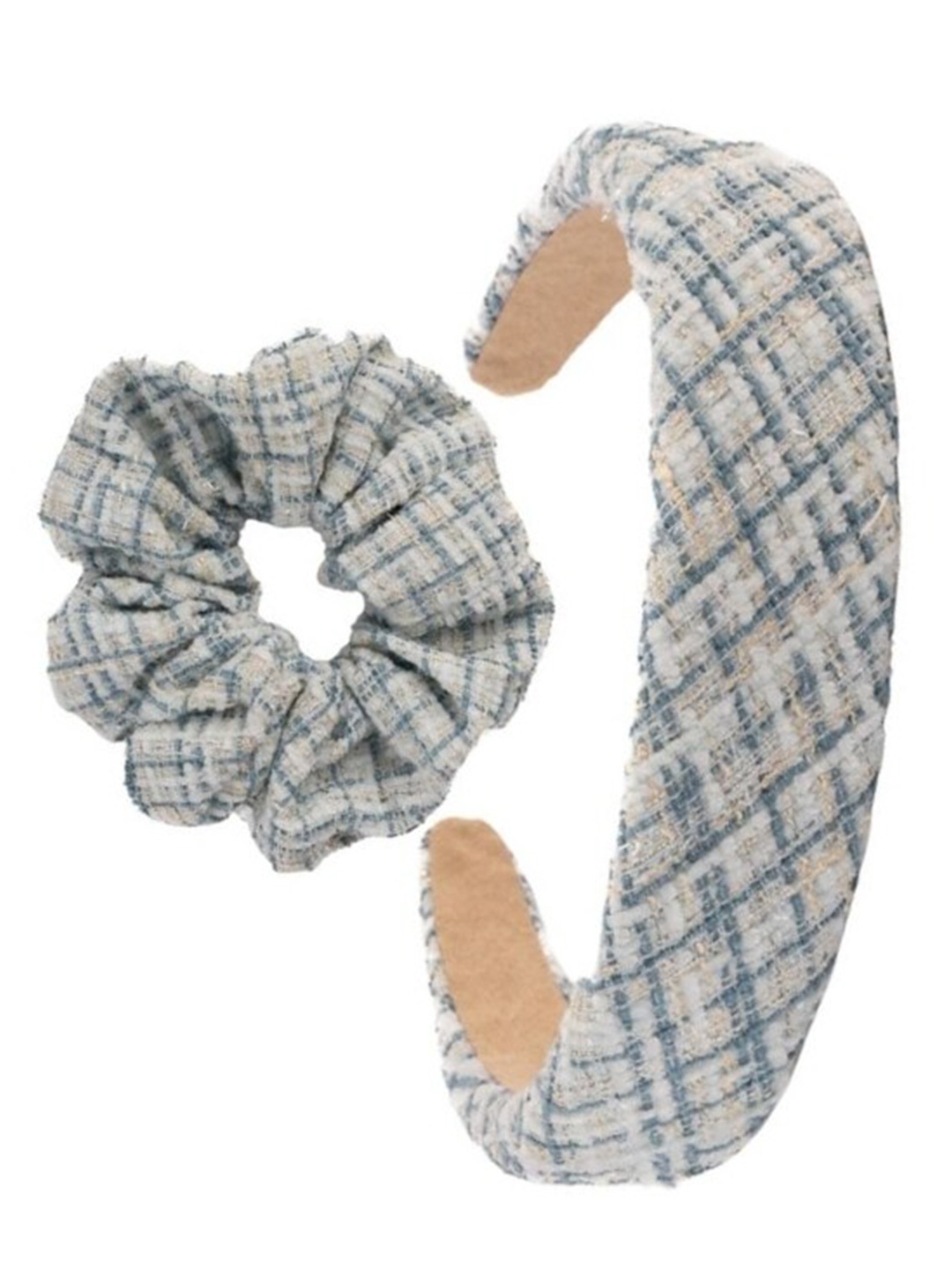 

Lulala Set Of 2 Checked Hair Accessory, Blue