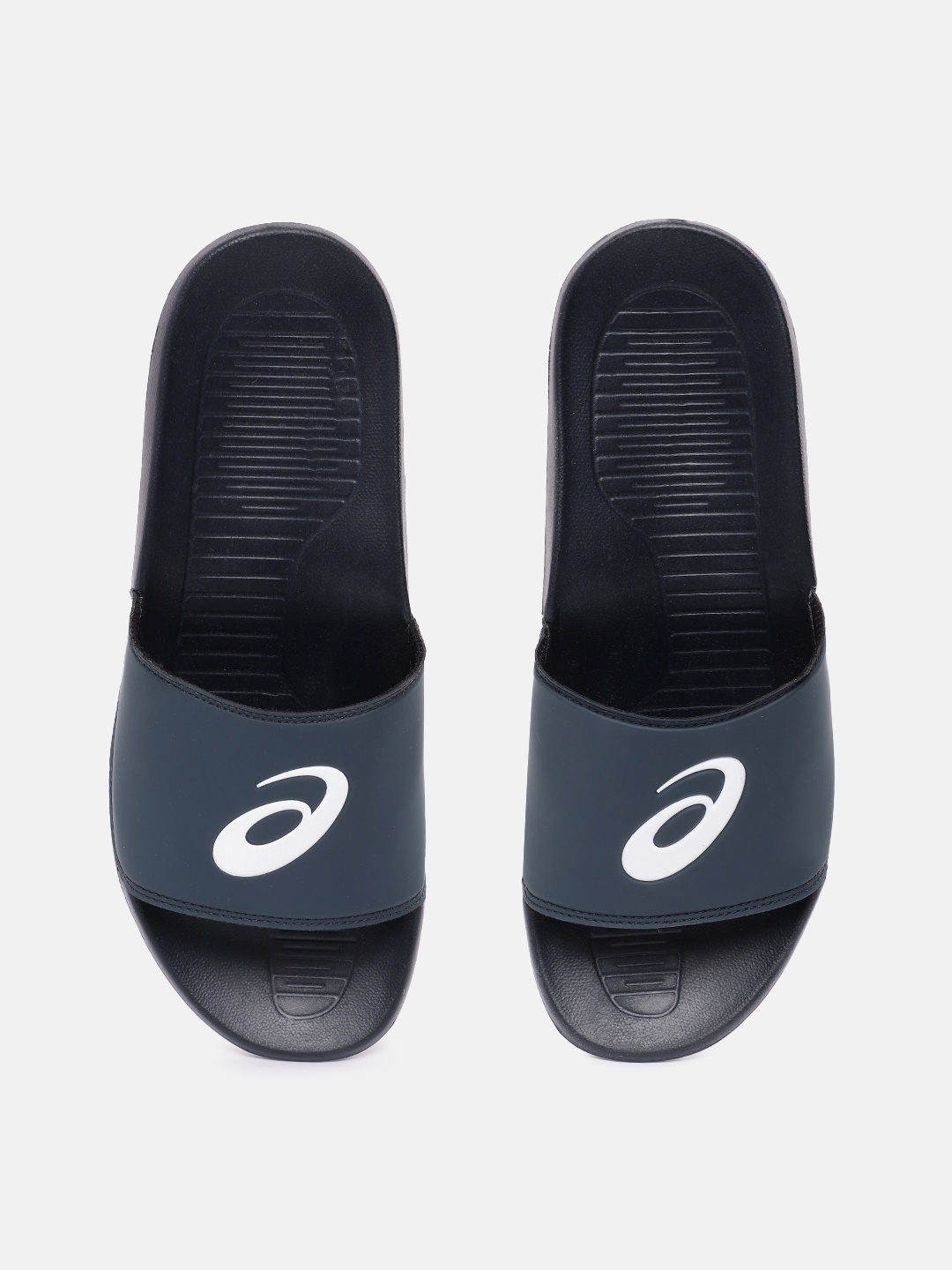 

ASICS Unisex Brand Logo Printed Sliders, Navy blue