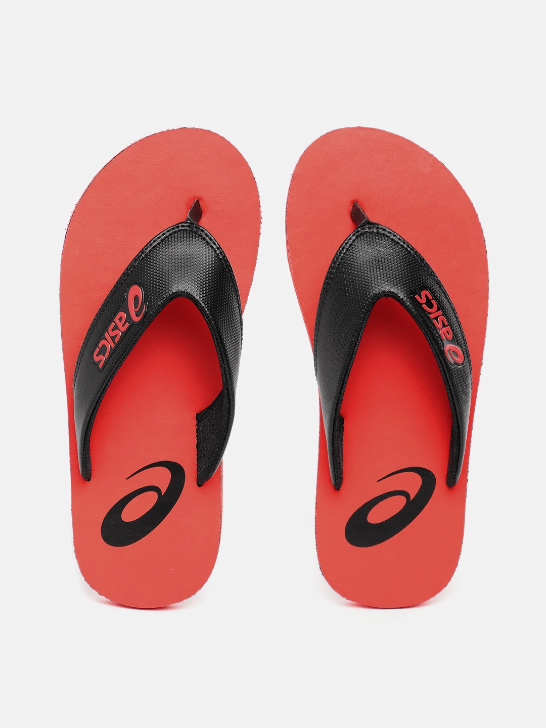 

ASICS Unisex Brand Logo Printed Thong Flip-Flops, Red