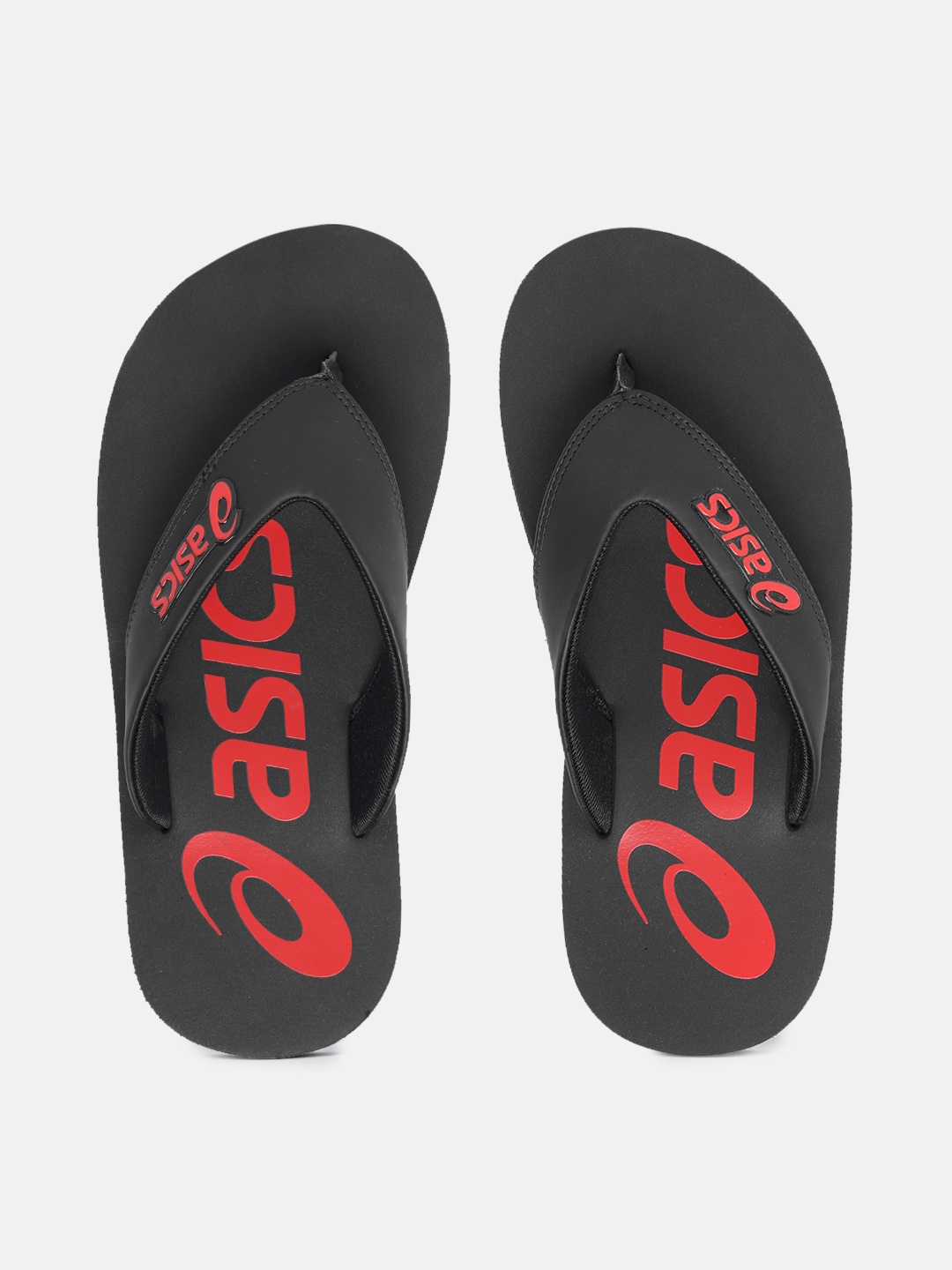 

ASICS Unisex Brand Logo Printed Thong Flip-Flops, Black