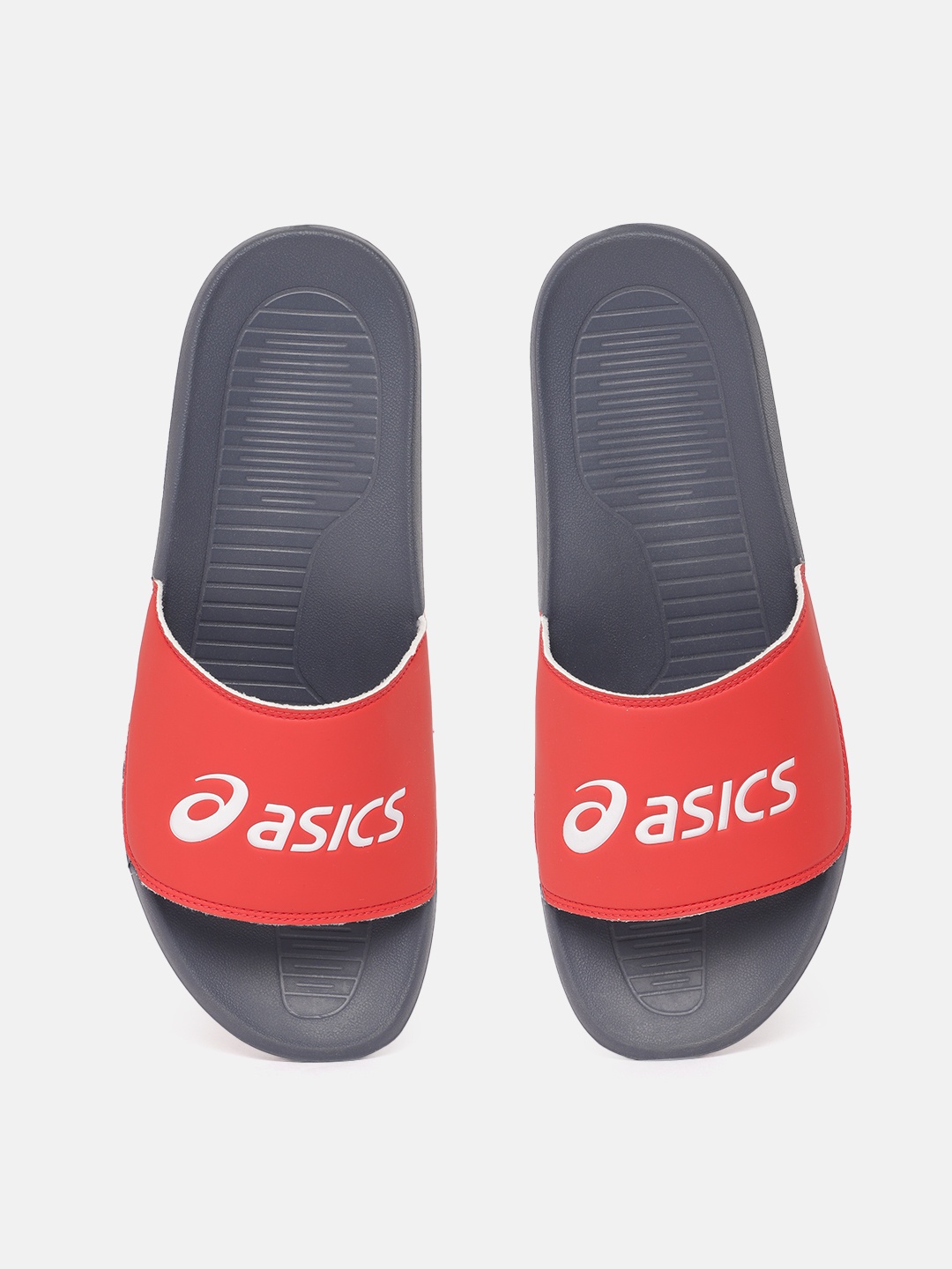 

ASICS Unisex Brand Logo Printed Sliders, Red