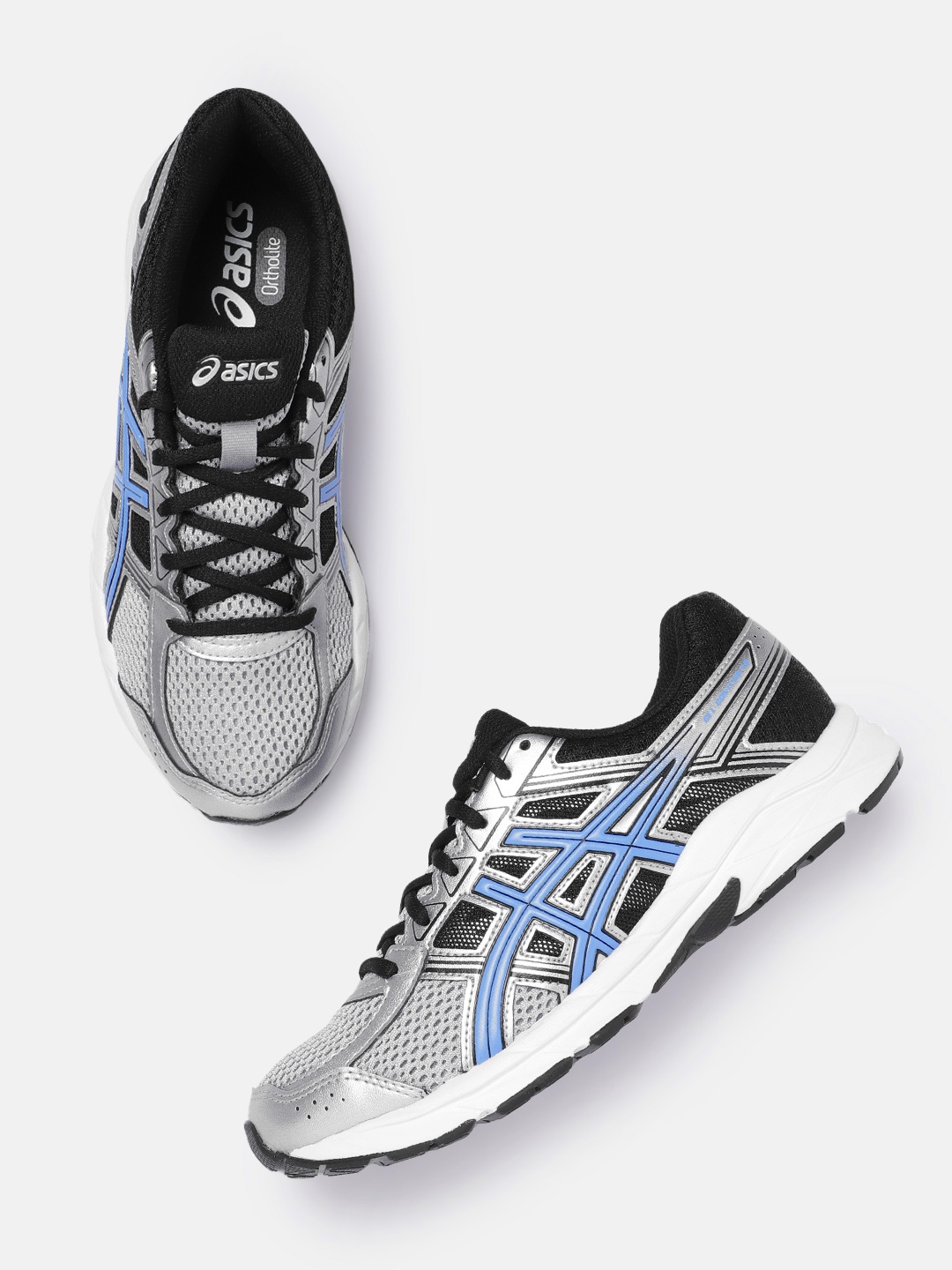 

ASICS Men Woven Design Round-Toe GEL-CONTEND 4B Running Shoes with Brand Logo Detail, Grey