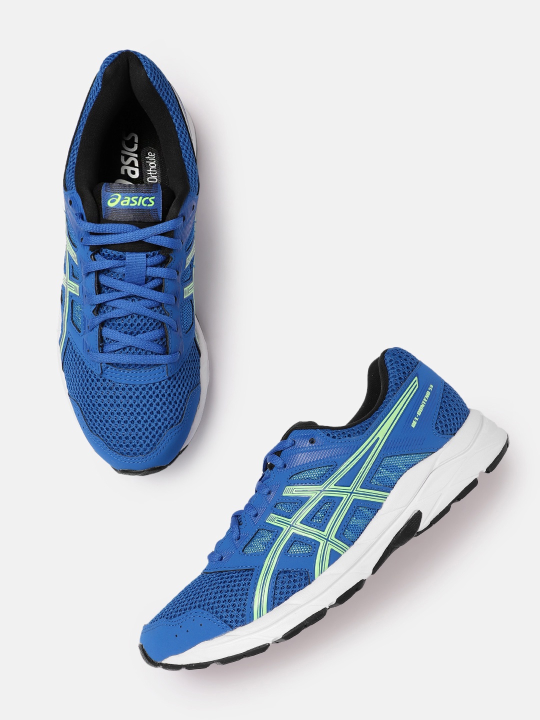 

ASICS Men Woven Design Round-Toe Gel-Contend 5B Running Shoes with Brand Logo Detail, Blue