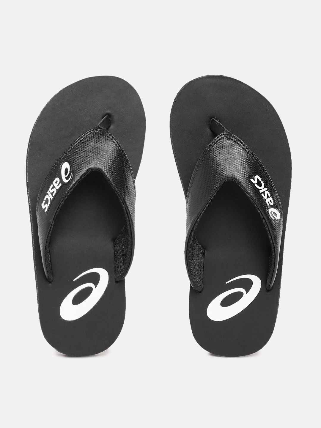 

ASICS Unisex Brand Logo Printed Thong Flip-Flops, Black