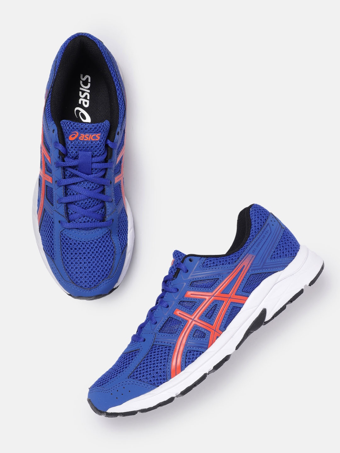 

ASICS Men Woven Design Round-Toe GEL-CONTEND 4B+ Running Shoes with Brand Logo Detail, Blue
