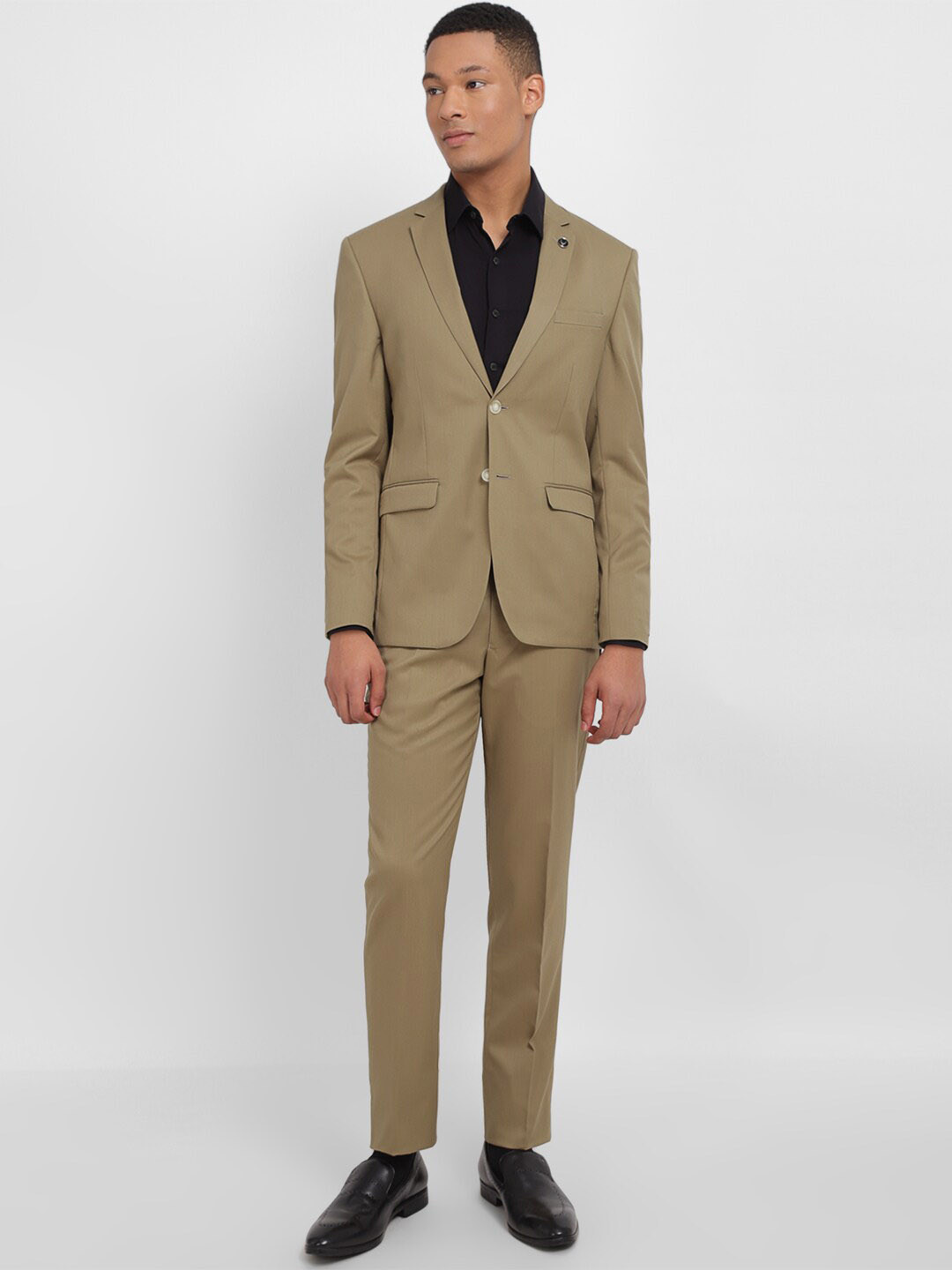 

Allen Solly Slim Fit Single Breasted Two Piece Formal Suit, Khaki