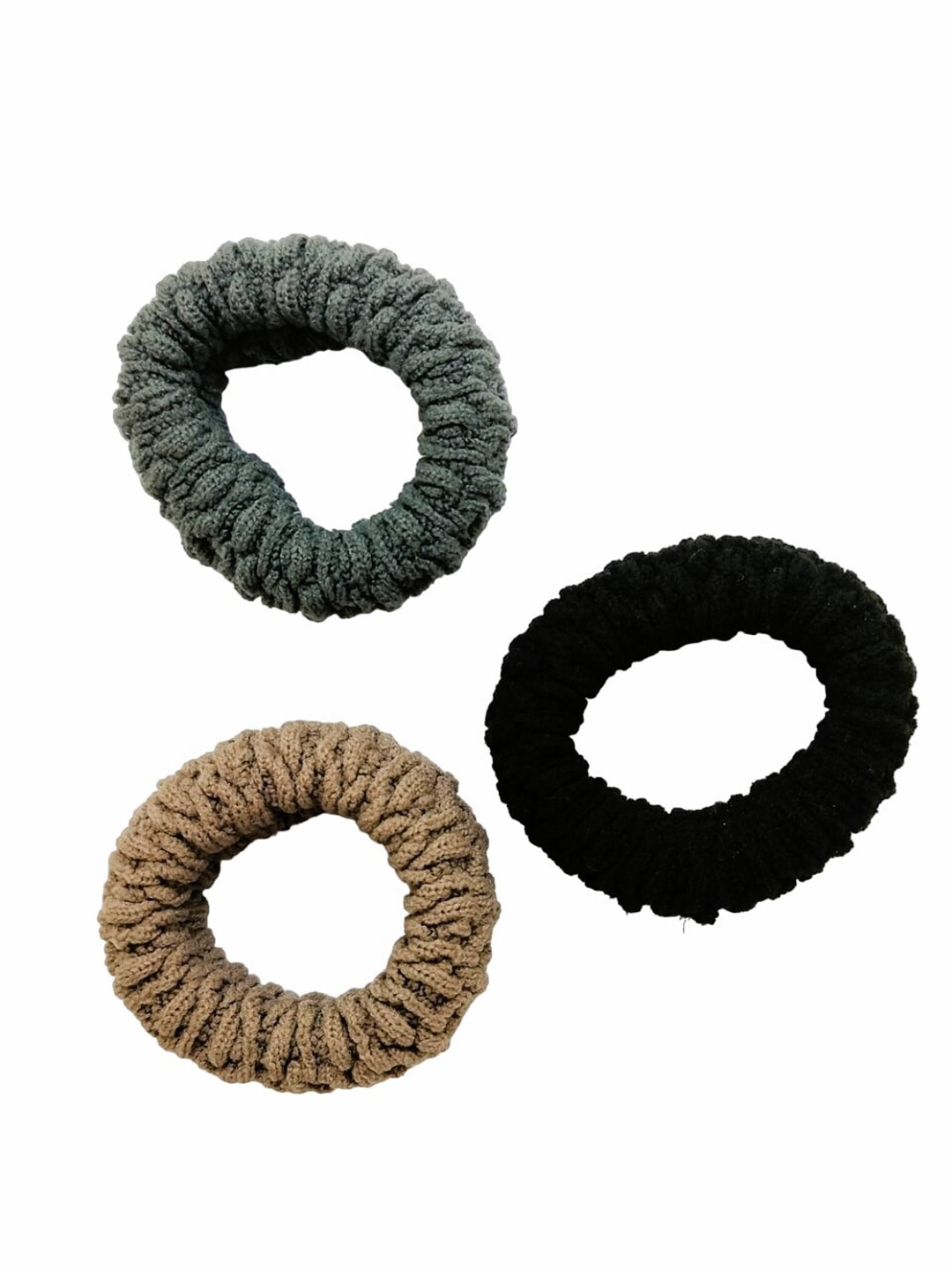 

FEMMIBELLA Set of 3 Ponytail Holders, Green