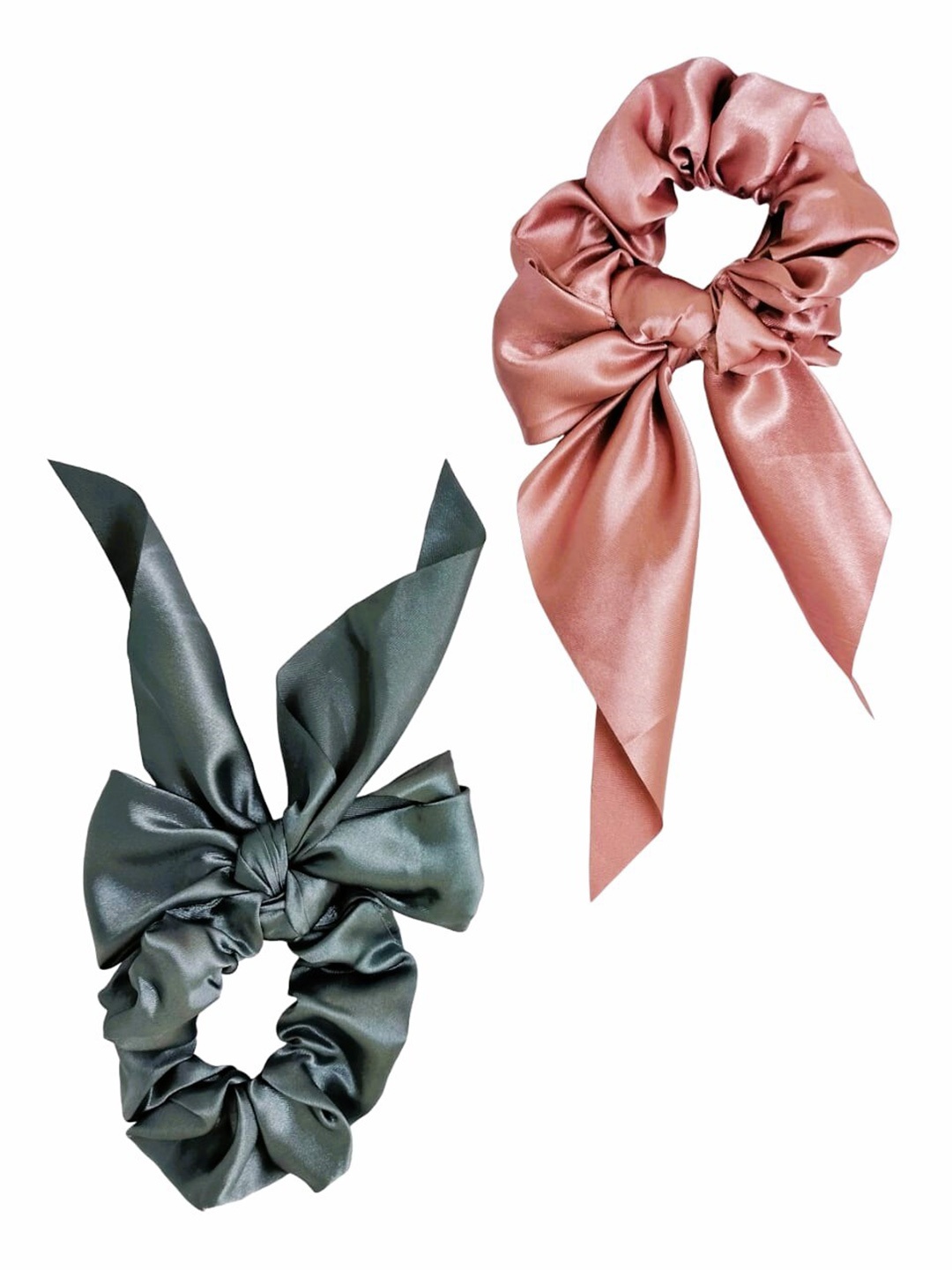 

FEMMIBELLA Set of 2 Satin Ponytail Holders, Peach