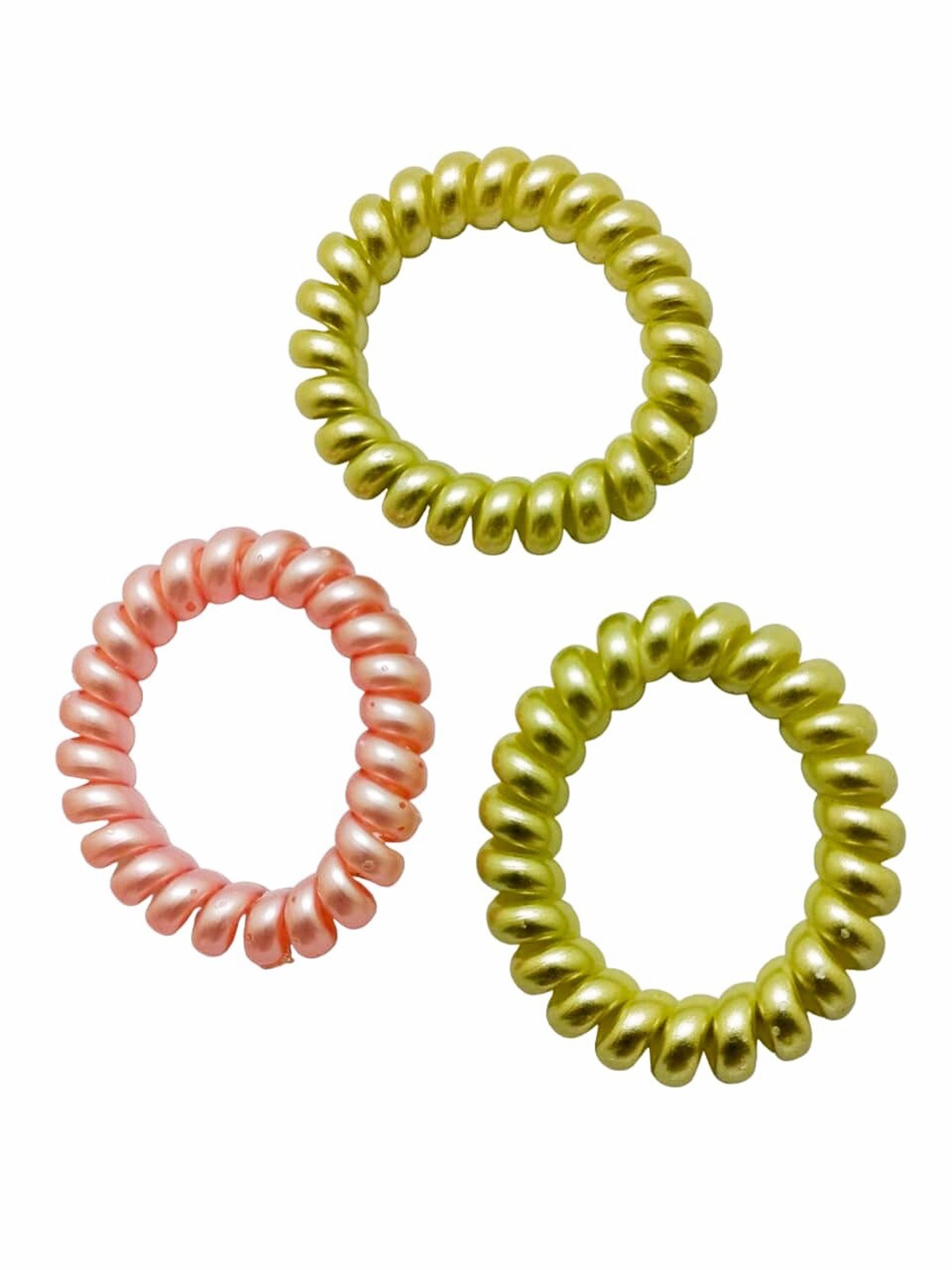 

FEMMIBELLA Set of 3 Ponytail Holders, Green