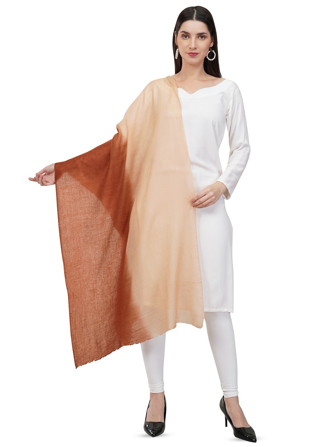 

Rhe-Ana Tie & Dye Woollen Stole, Brown