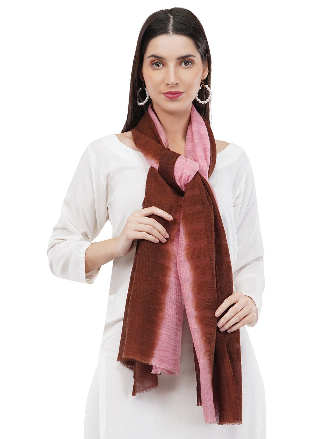 

Rhe-Ana Tie & Dye Woollen Stole, Pink