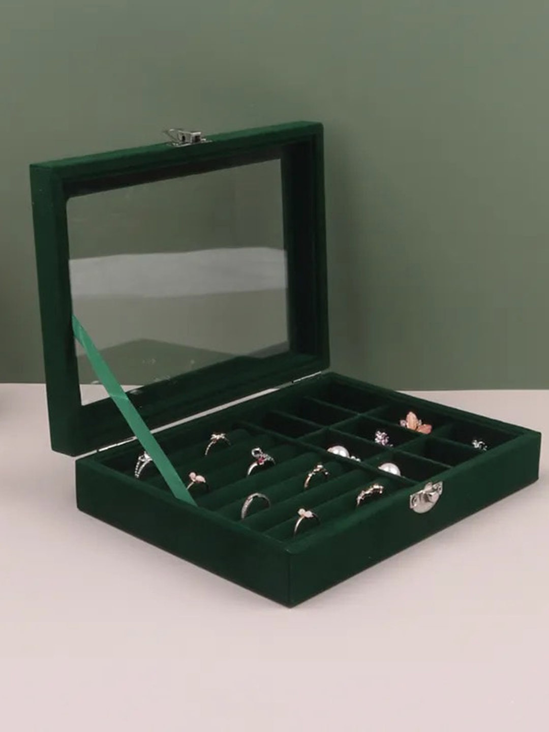 Awestuffs Green Jewellery Tray Organizer