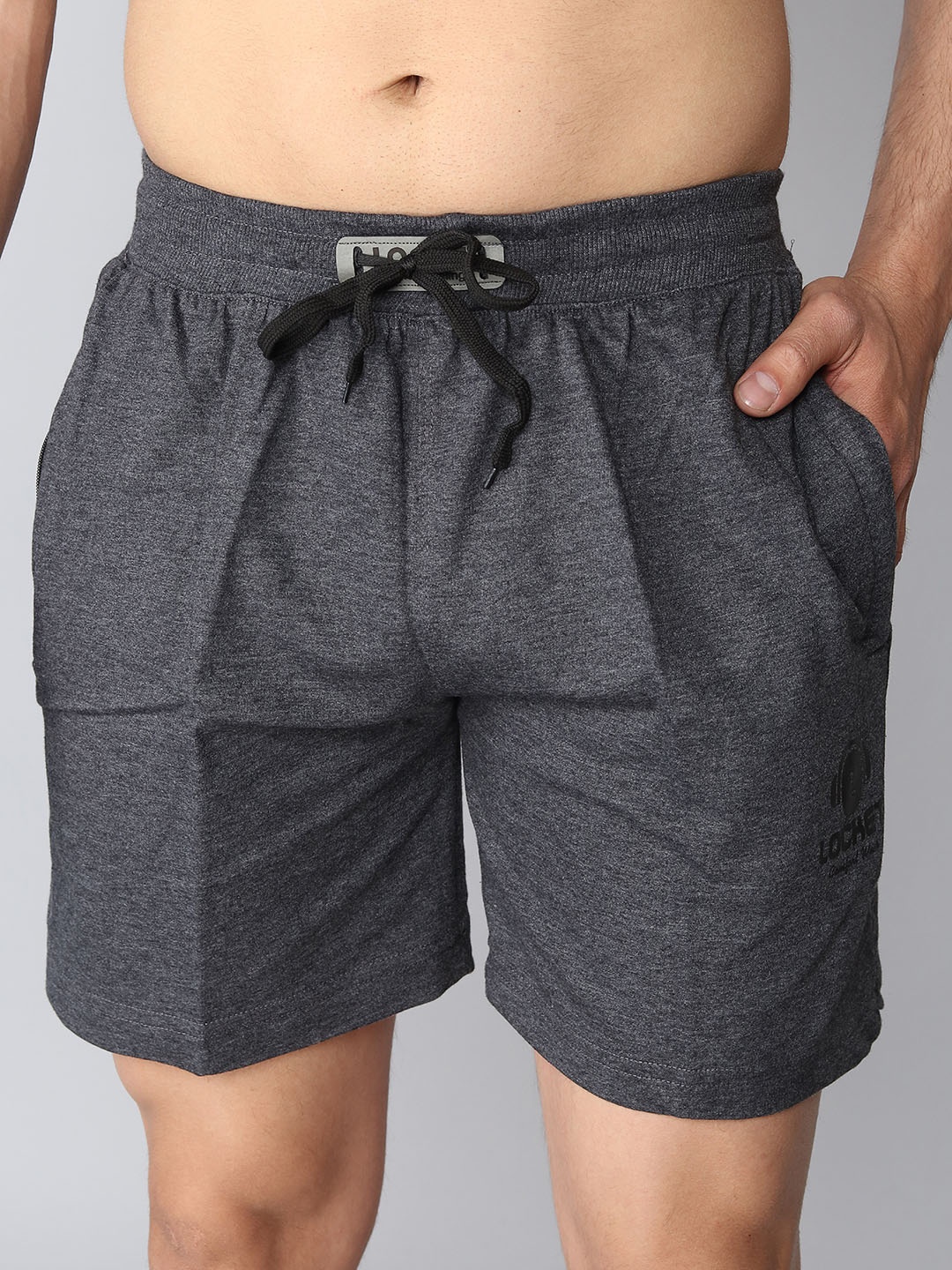 

INDIAN THREADS Men Low-Rise Cotton Shorts, Grey