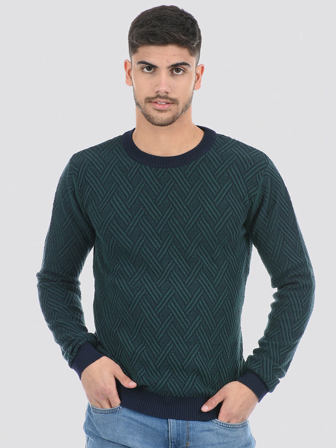 

PORTOBELLO Self Design Pullover, Green