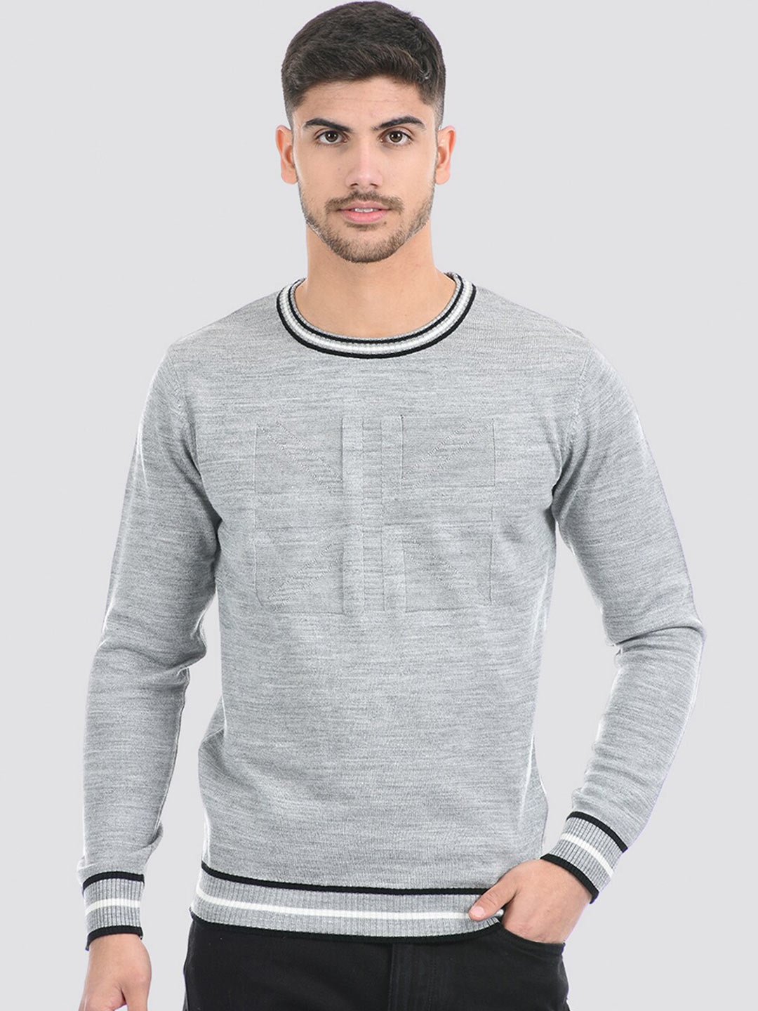 

PORTOBELLO Pure Acrylic Pullover, Grey