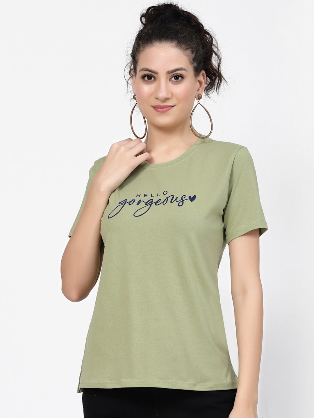 

Prag & Co Typography Printed Antimicrobial Cotton T-shirt, Green