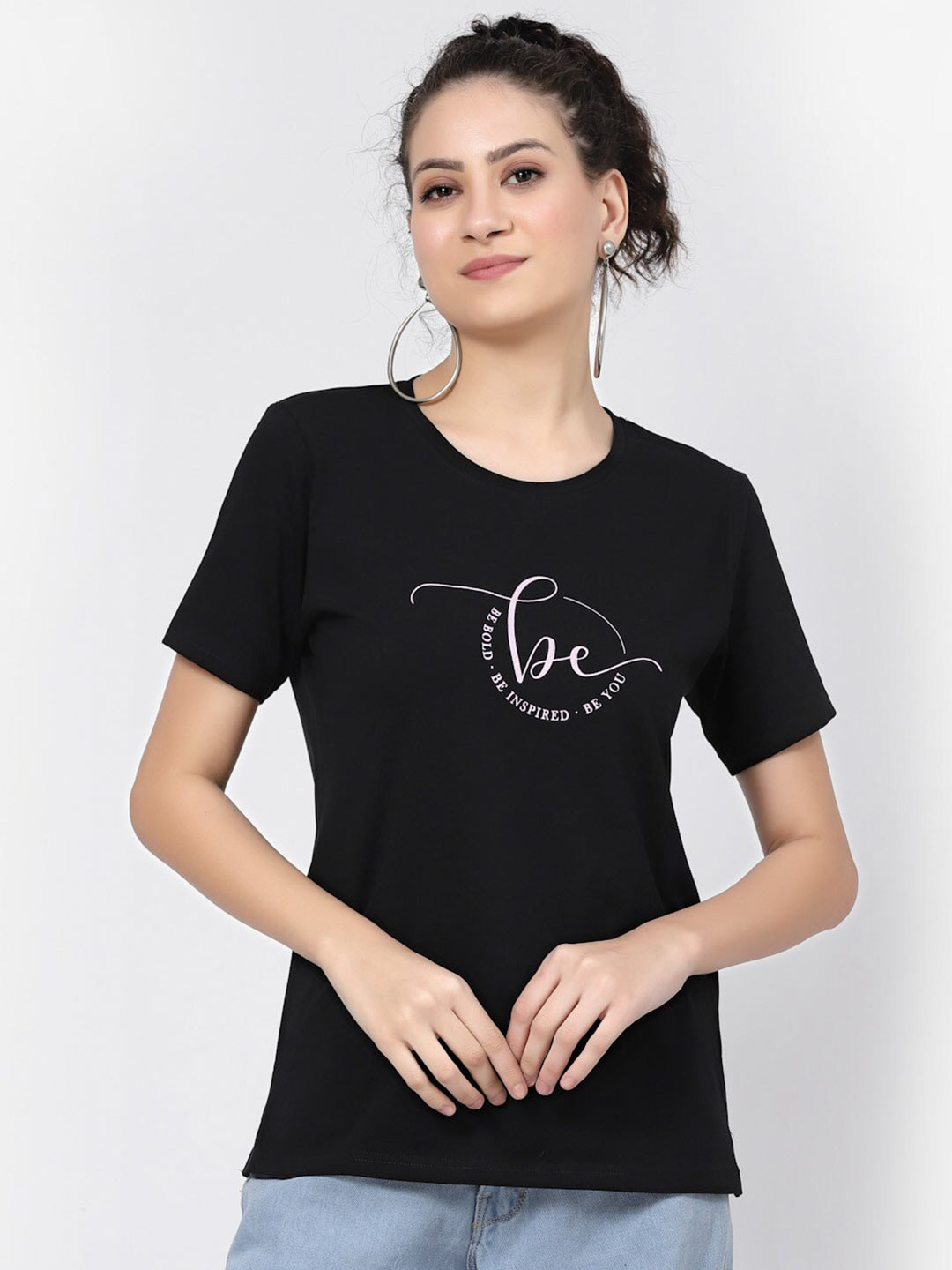 

Prag & Co Typography Printed Antimicrobial Cotton T-shirt, Black