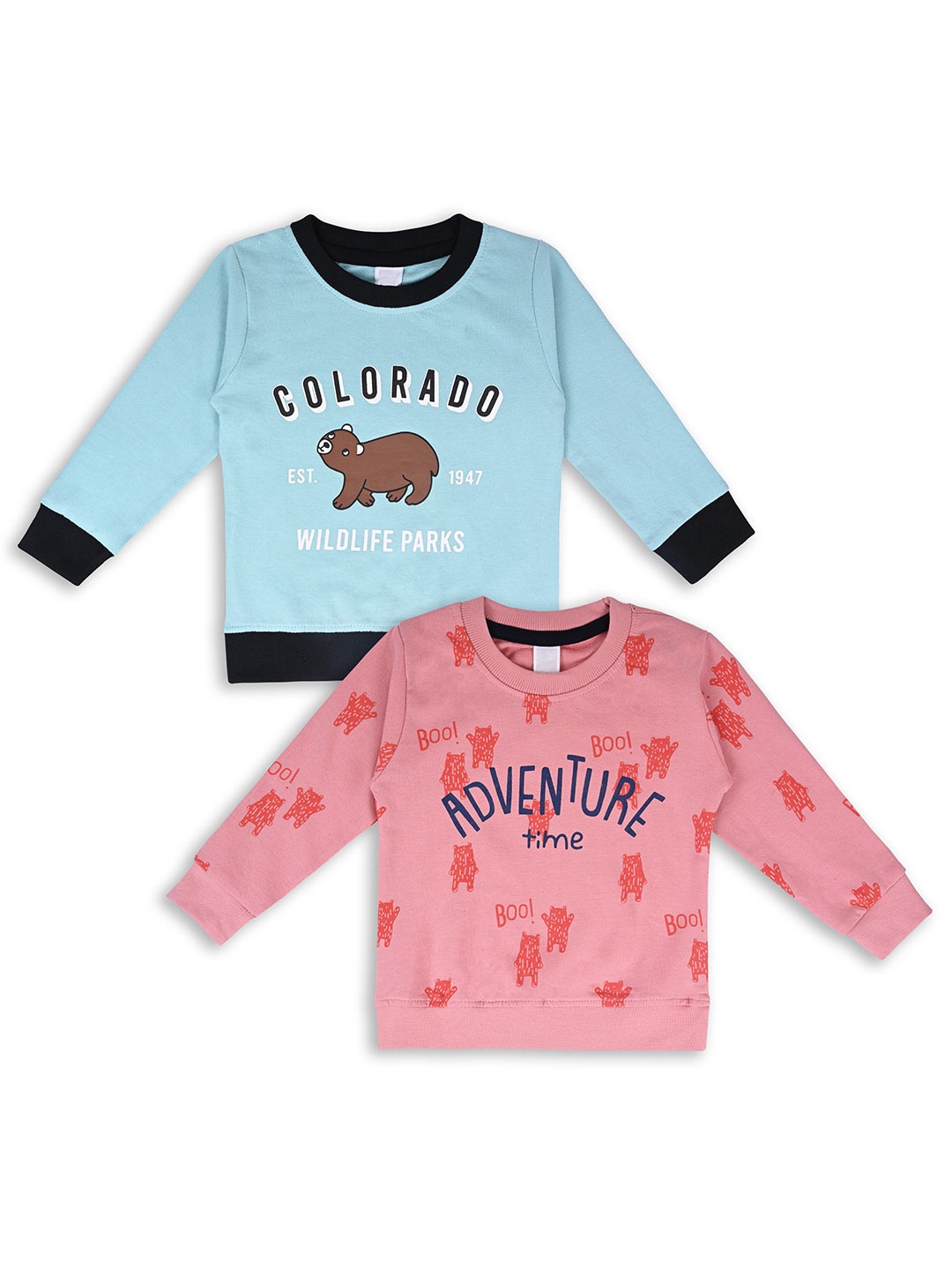 

Wish Karo Kids Pack of 2 Typography Printed Cotton Sweatshirt, Peach