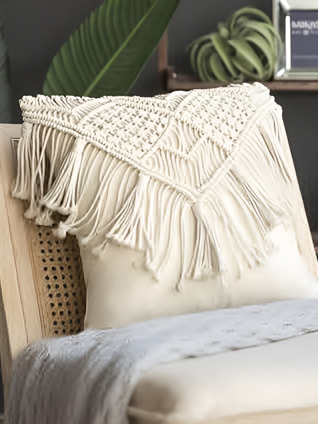 Textile and Beyond Off White Cotton Square Cushion Covers