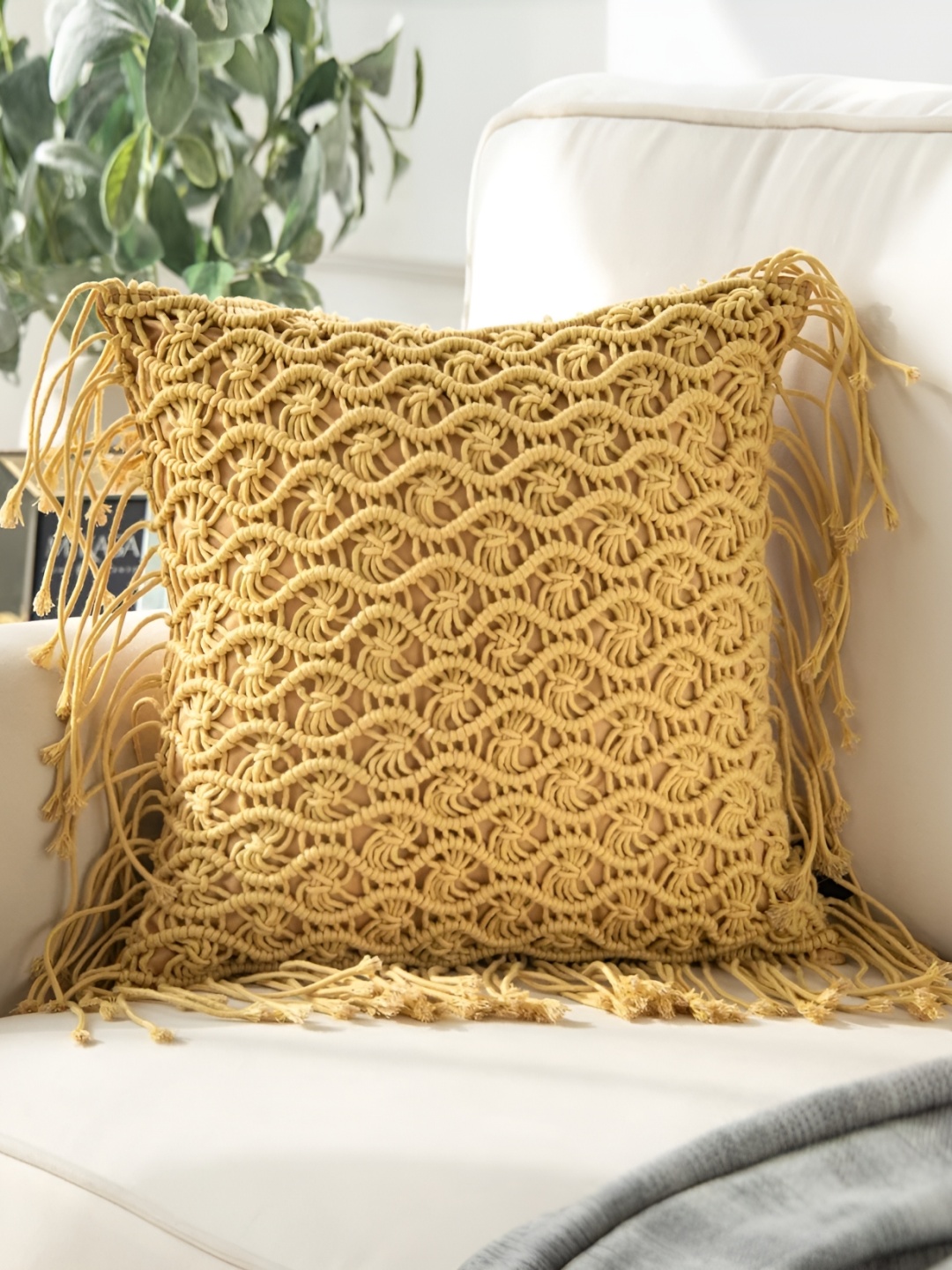 

Textile and Beyond Yellow Cotton Square Cushion Covers