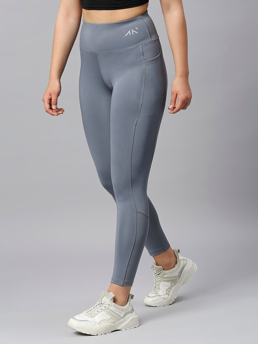 AESTHETIC NATION Women Dry Fit High-Rise Training or Gym Tights, Grey
