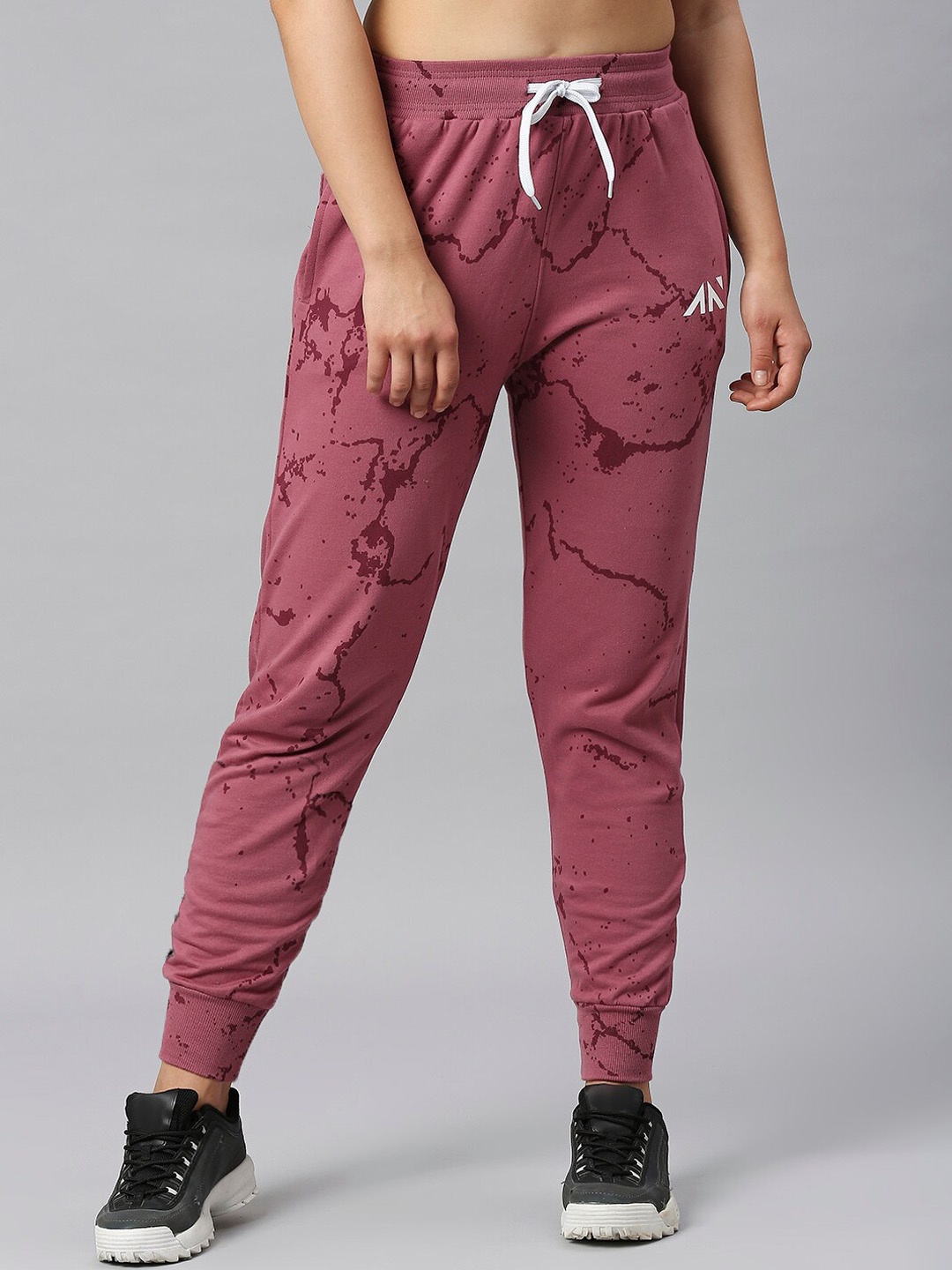

AESTHETIC NATION Abstract Printed Cotton Anti Odour Jogger, Pink