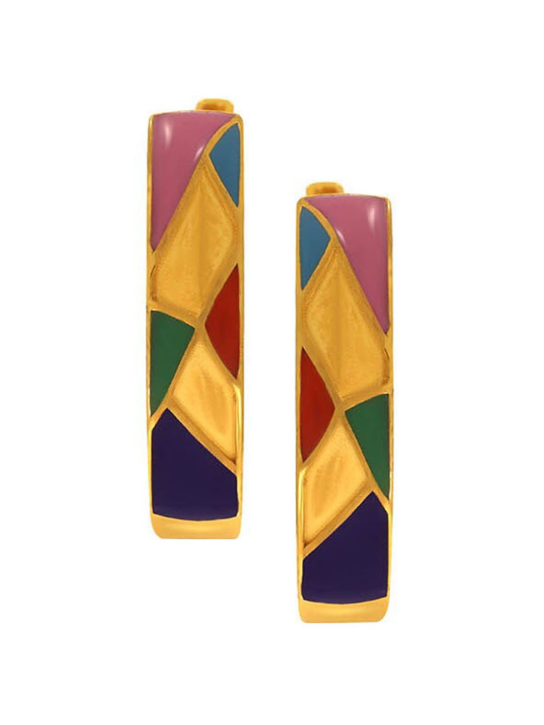 SENCO Colourful Creation 22KT Gold Hoop Earrings-3.8 gm, Yellow