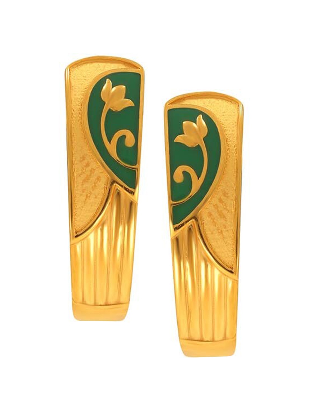 

SENCO 22KT Gold Verdant Lotus Hoop Earrings-4.0gm, Yellow