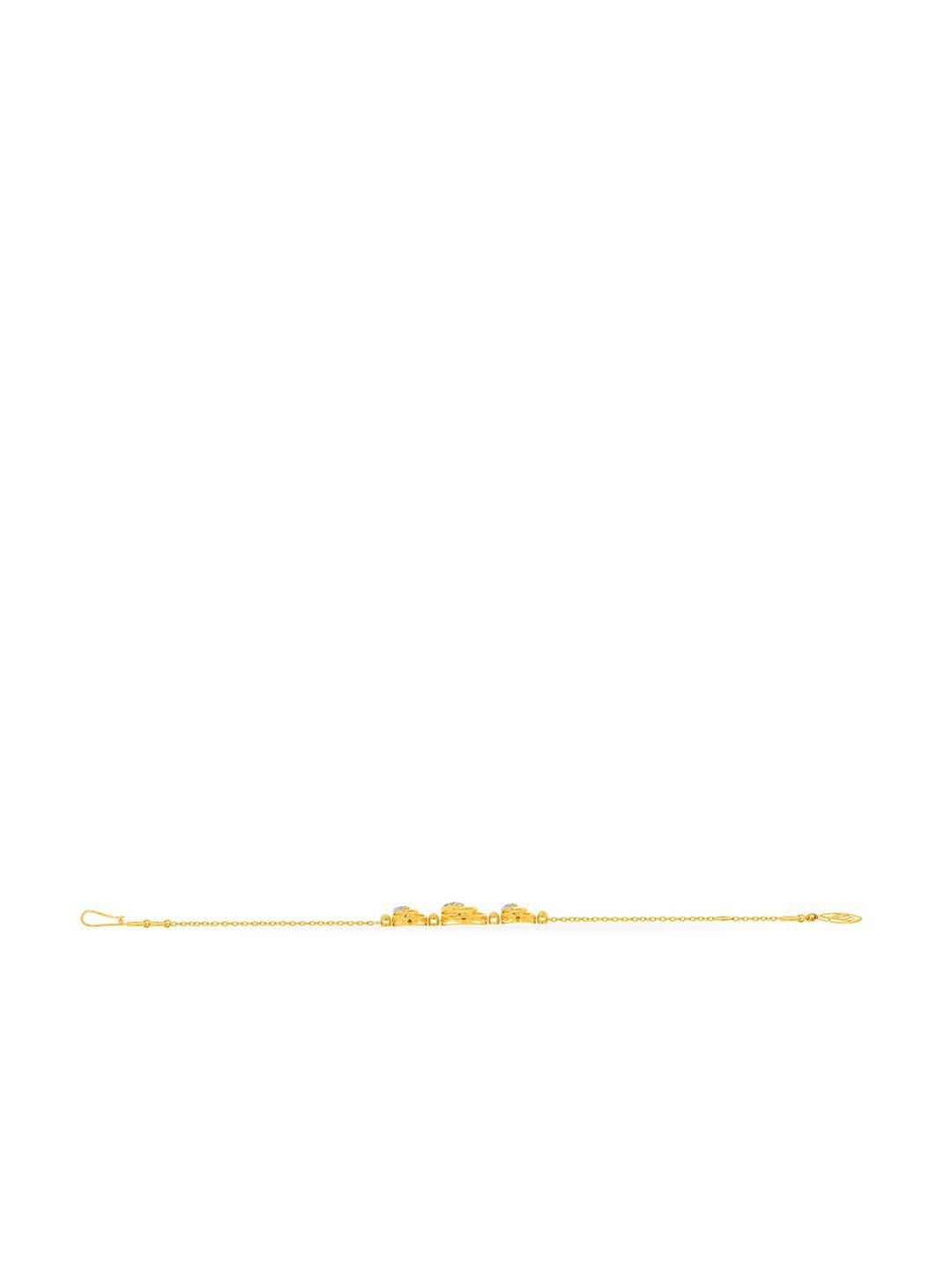 

SENCO 14KT Lotus Trio Diamond Studded Bracelet-3.5gm, Yellow
