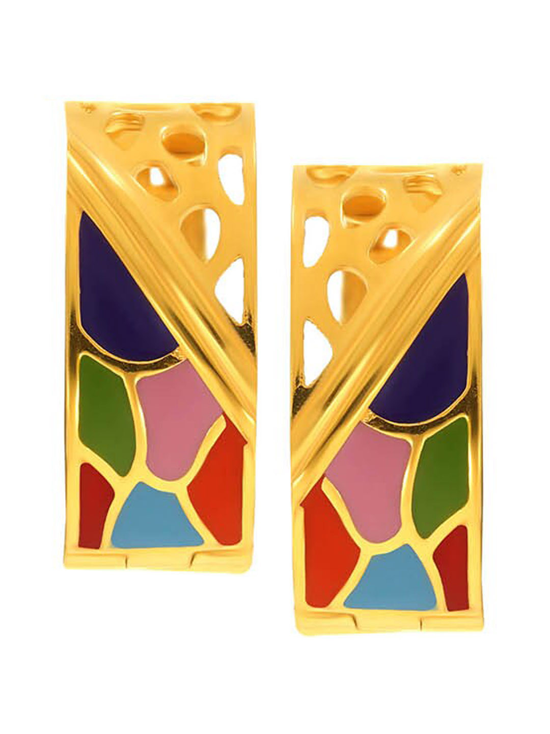 

SENCO Dual Art 22KT Gold Hoop Earrings-4.5 gm, Yellow