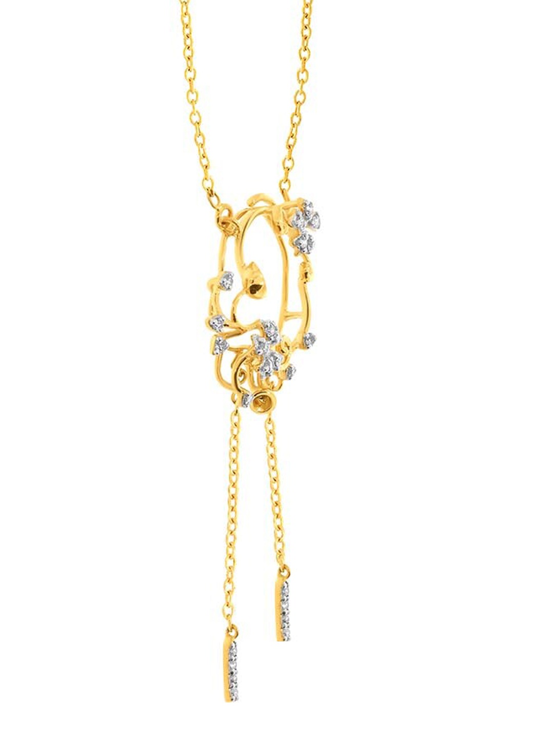 

SENCO 14KT Gold Divine Wreath Diamonds Studded Pendant-4.0 gm, Yellow