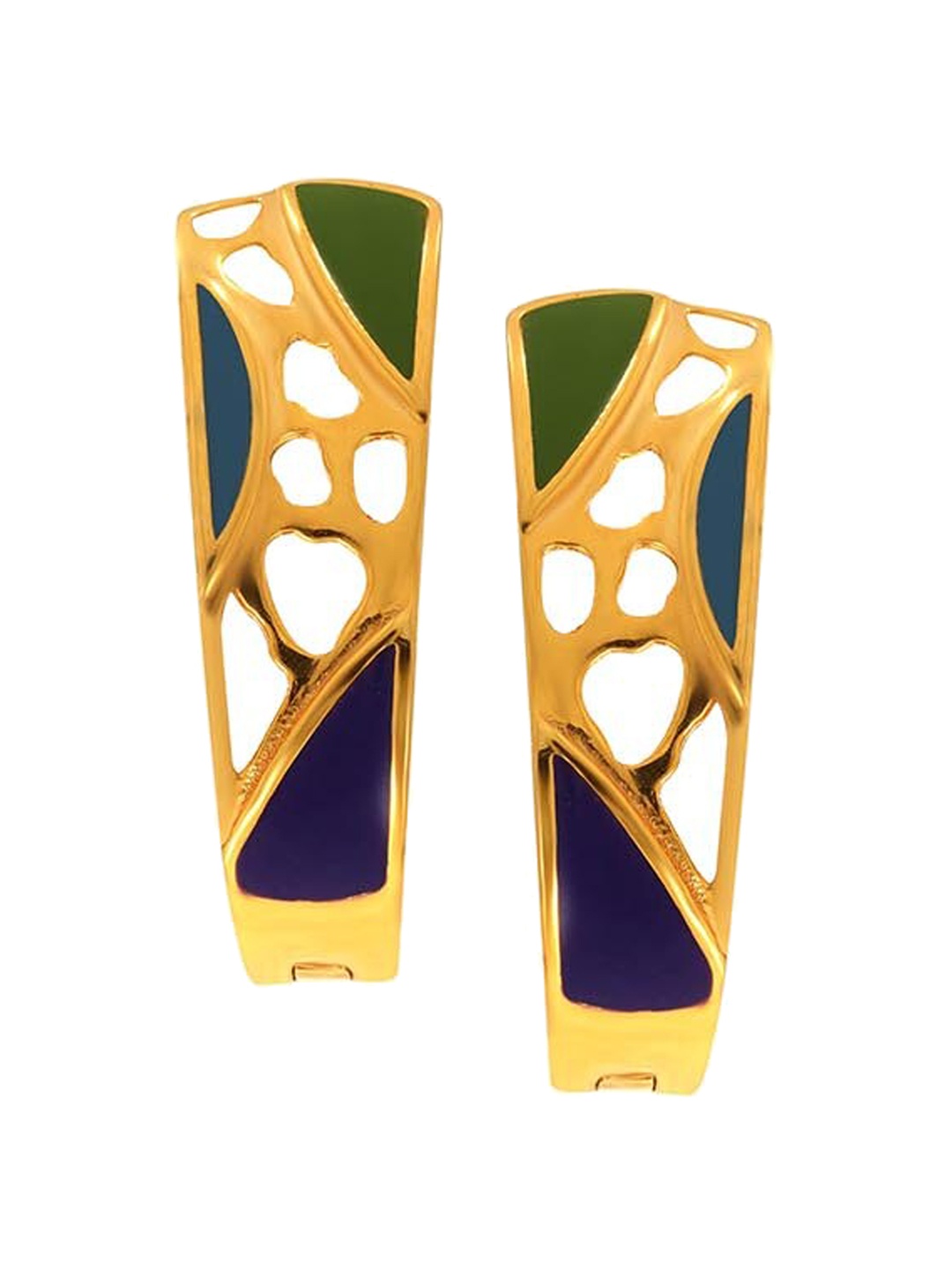 

SENCO 22KT Gold Midnight Hues Hoop Earrings-3.6gm