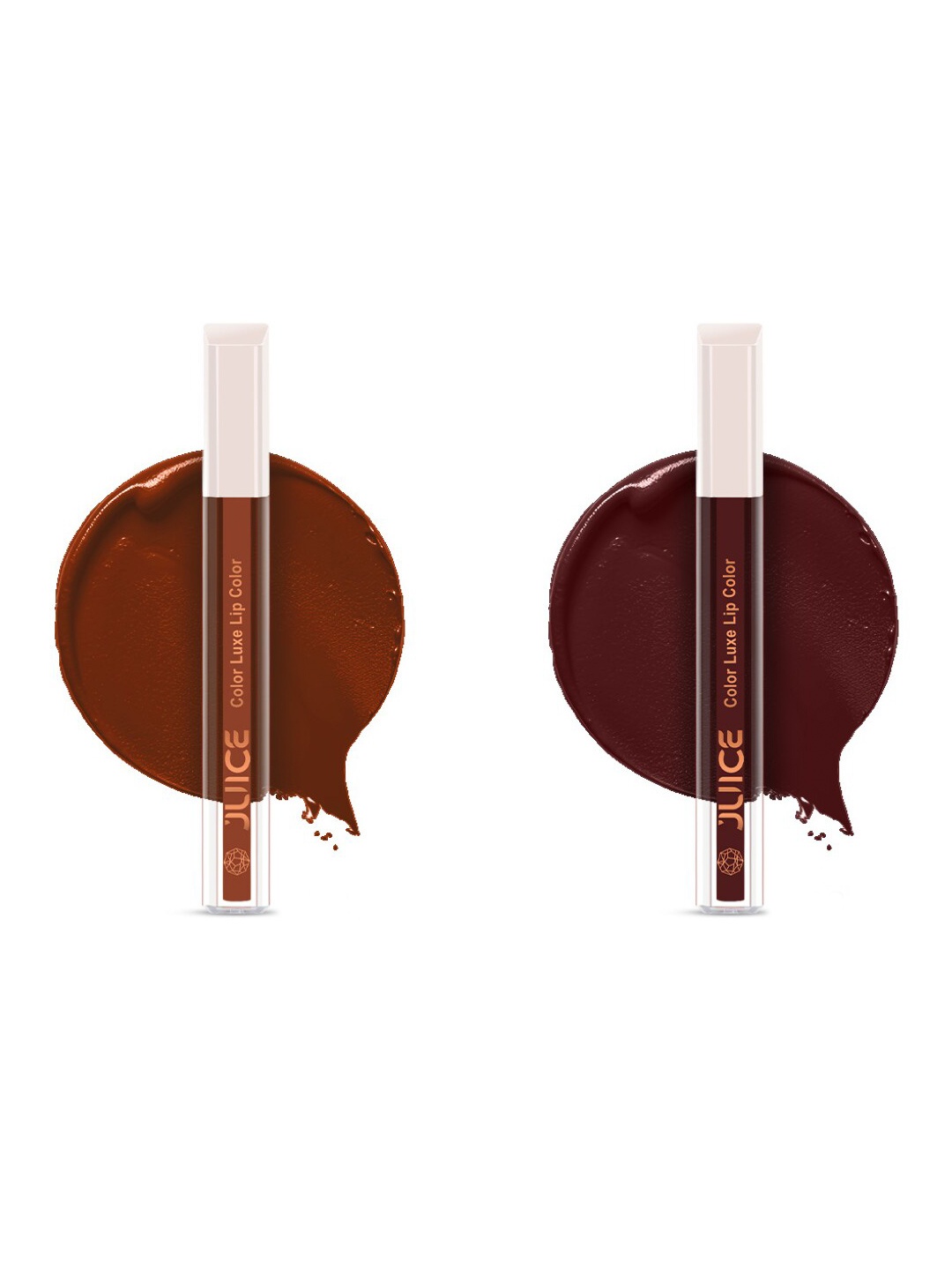 

JUICE Color Luxe Set Of 2 SPF 15 Matte Lipstick-2.5ml Each-Mocha Lust M02-Maroon Bliss M08, Brown