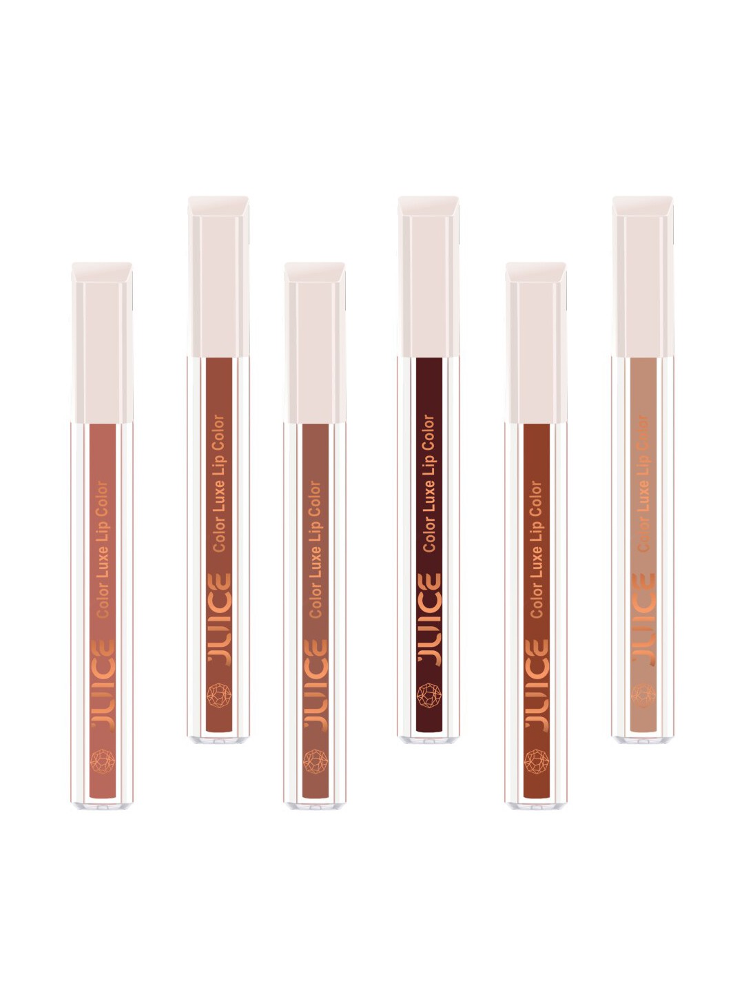 

JUICE Color Luxe Set Of 6 SPF 15 Matte Lipstick - 2.5ml Each-M18-M16-M12-M11-M02-M08, Brown