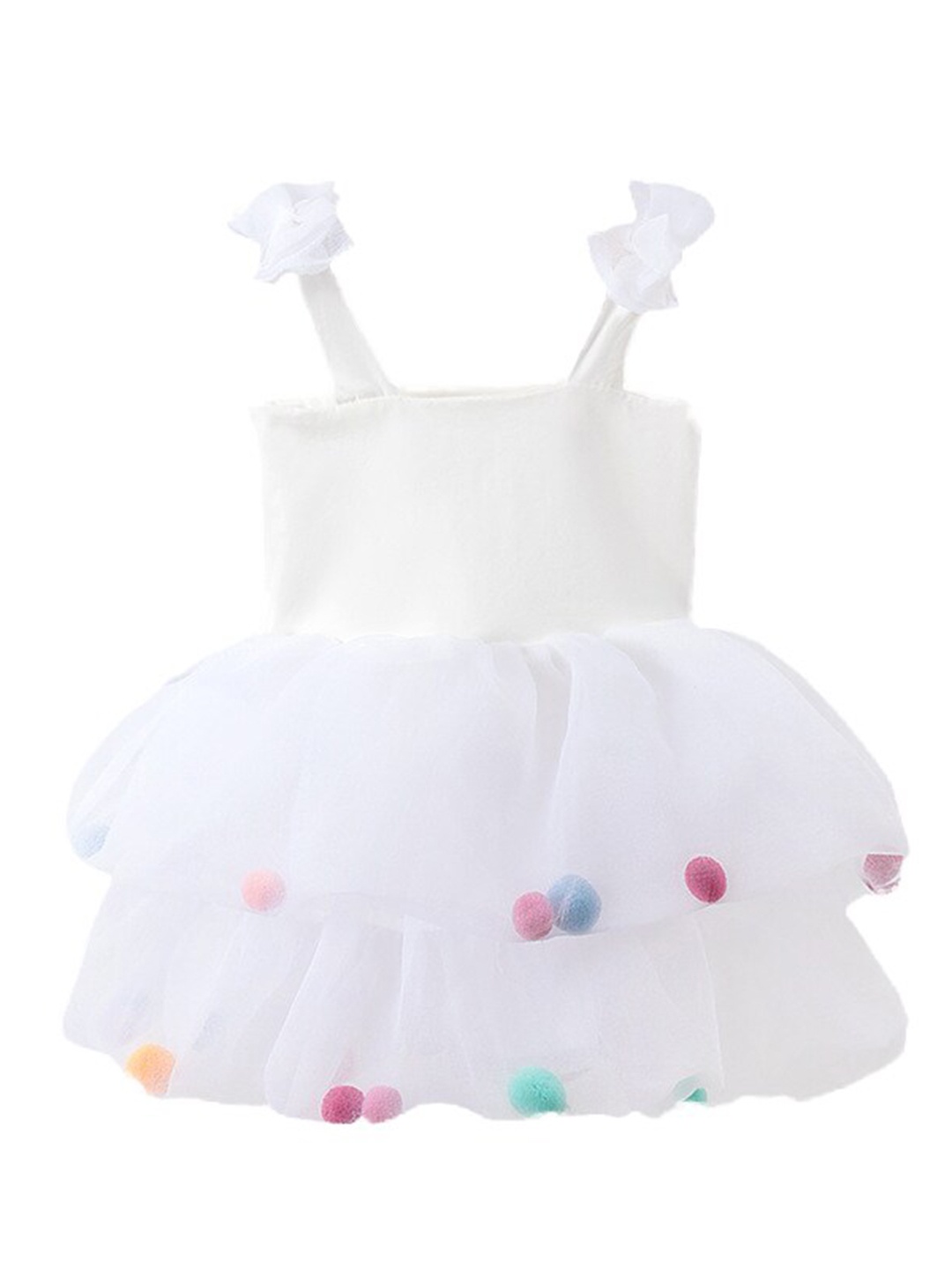 

StyleCast Girls White Shoulder Straps Fit & Flare Cotton Dress