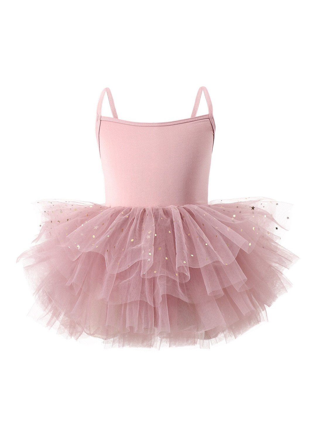 

StyleCast Girls Pink Shoulder Straps Sequined Cotton Tulle Fit & Flare Dress