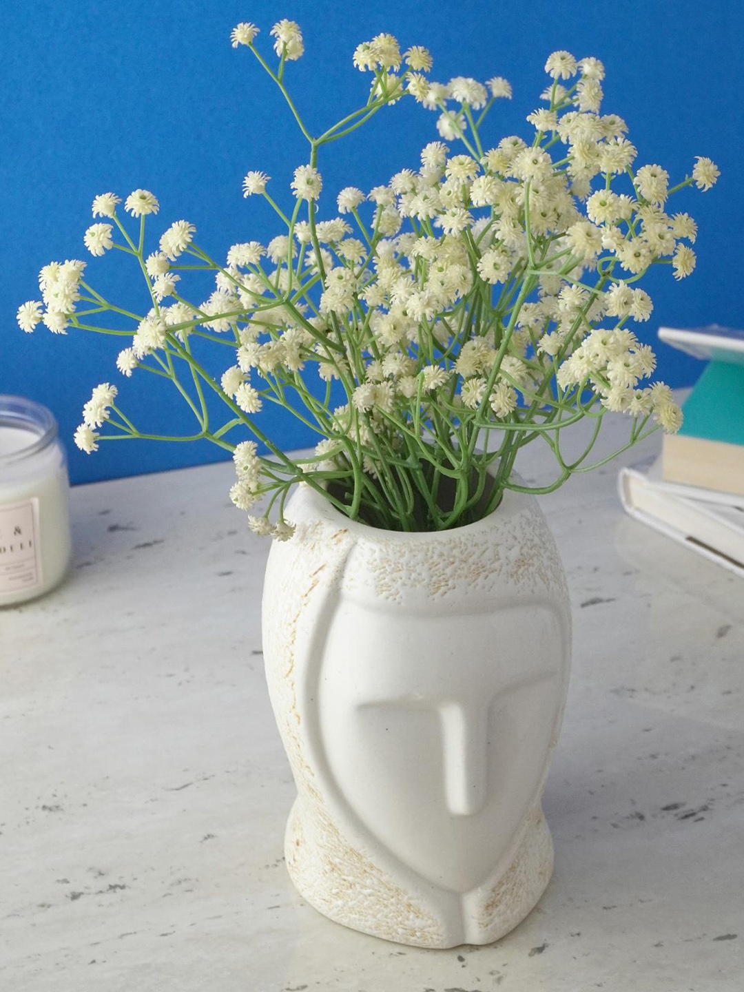 

The Decor Mart Beige Face Shape Ceramic Flower Vases