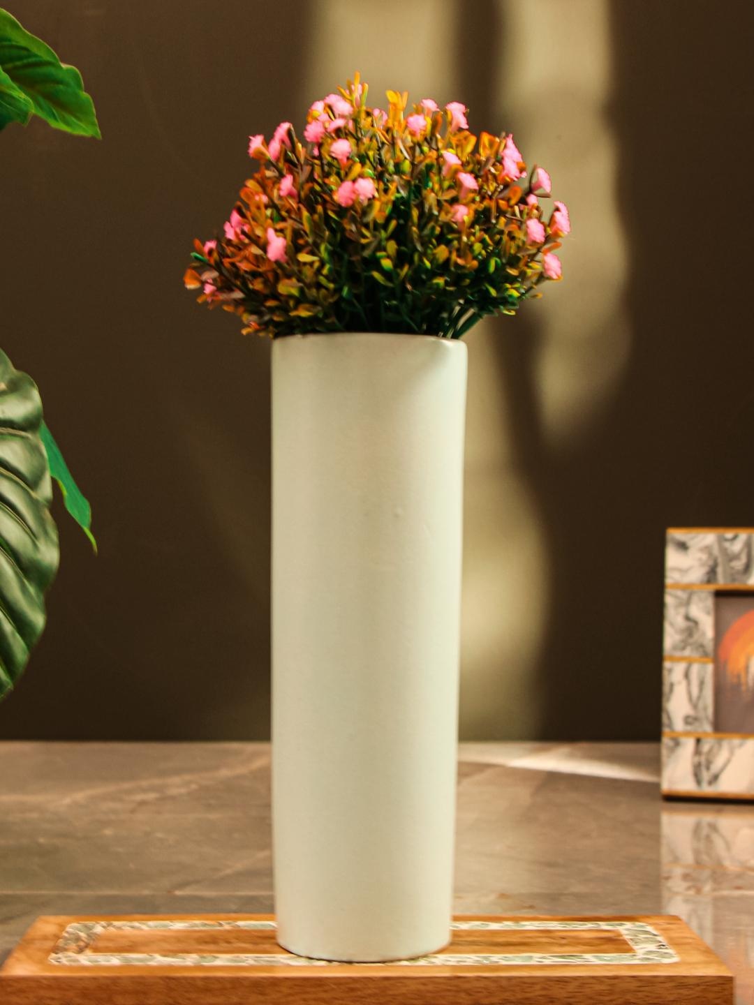 

The Decor Mart Blue Ceramic Cylindrical Flower Vases